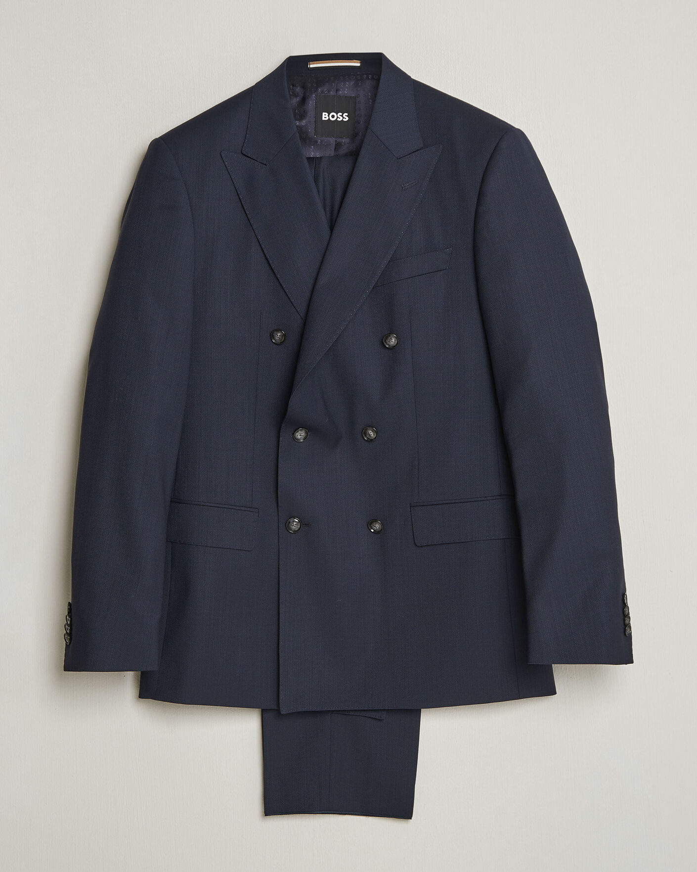 Homme | Costumes | BOSS BLACK | Huge Wool Double Breasted Suit Dark Blue