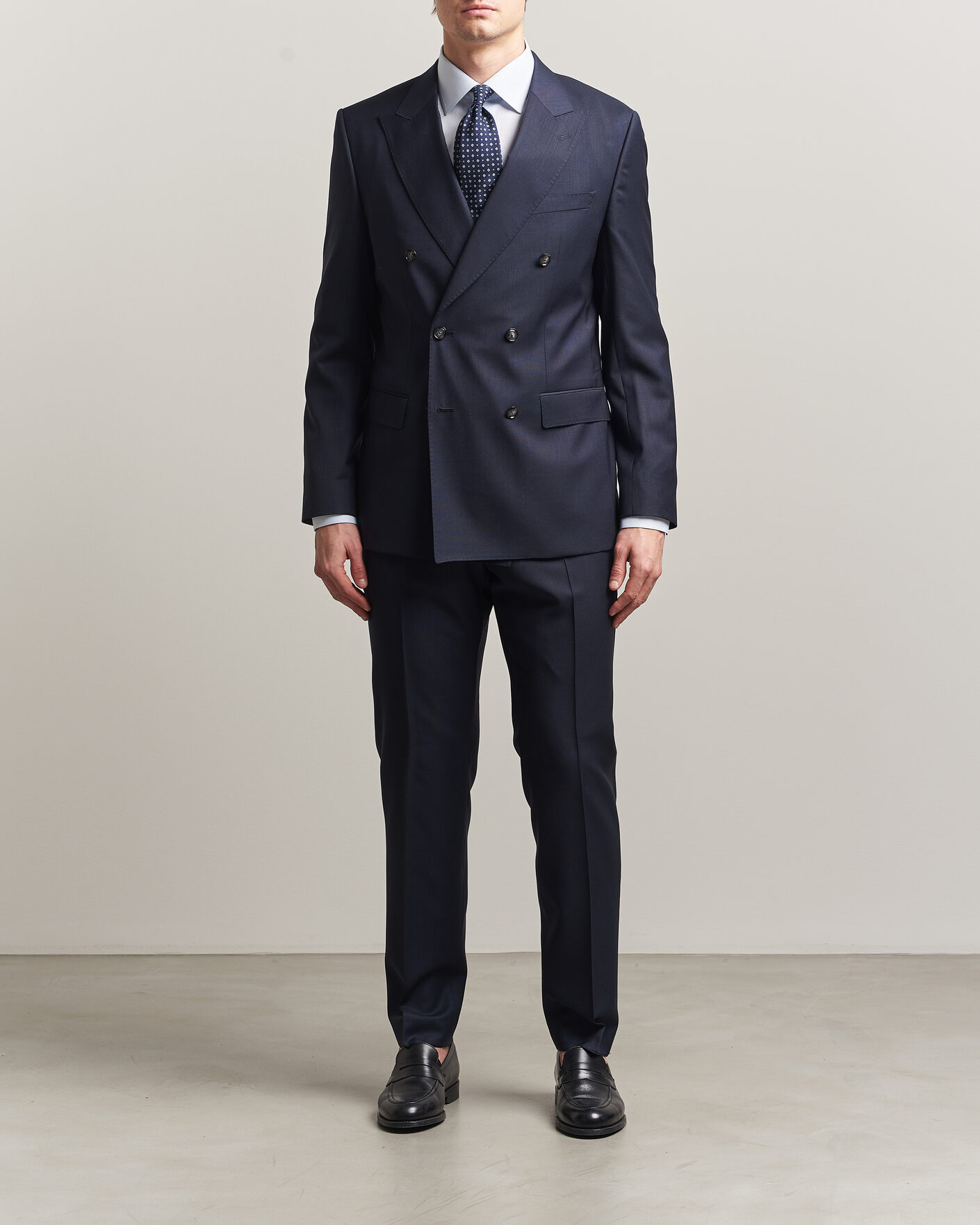 Homme | Costumes | BOSS BLACK | Huge Wool Double Breasted Suit Dark Blue