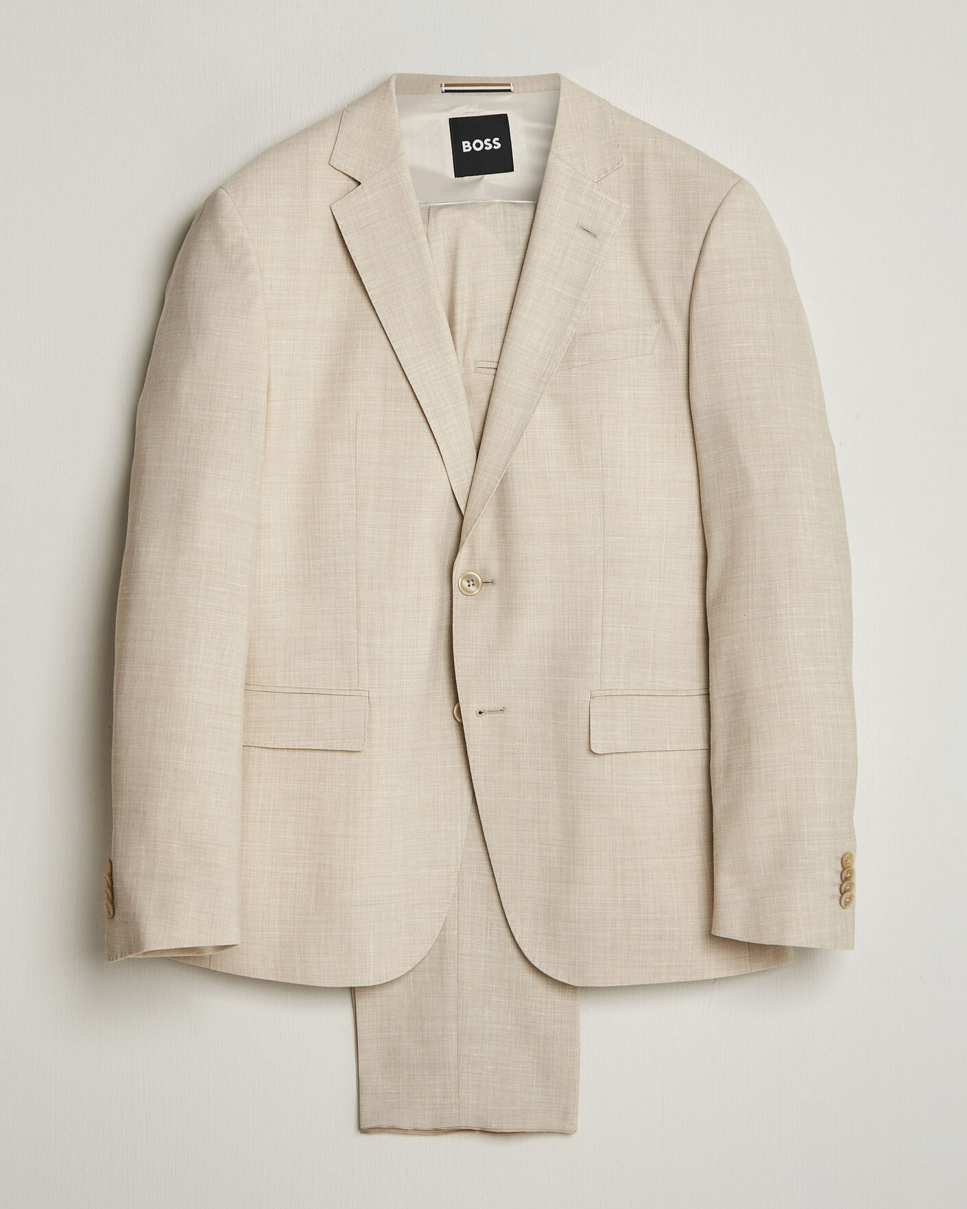 Homme | Costumes | BOSS BLACK | Huge Wool/Linen Suit Open Beige