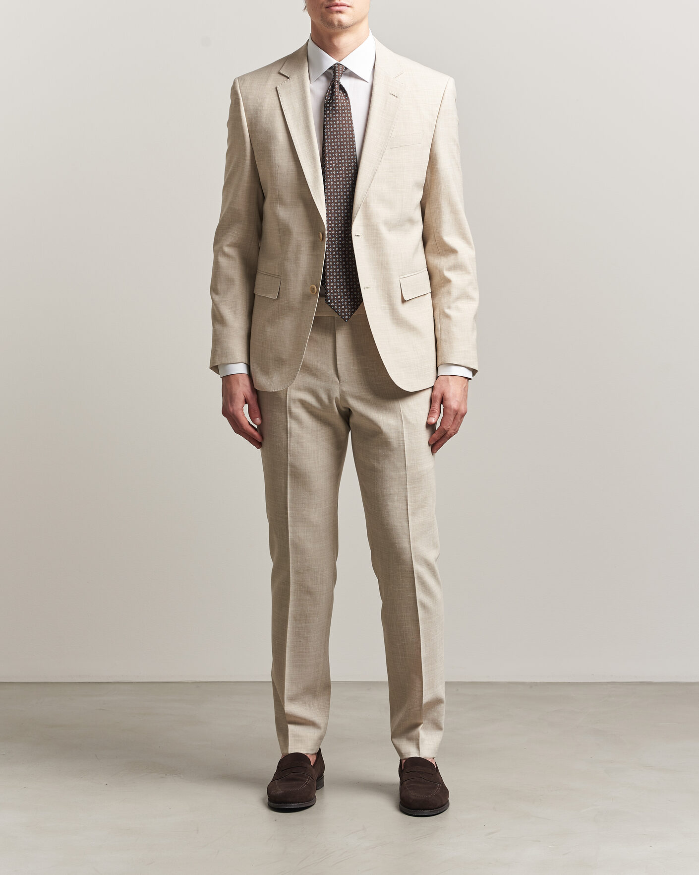 Homme | Costumes | BOSS BLACK | Huge Wool/Linen Suit Open Beige