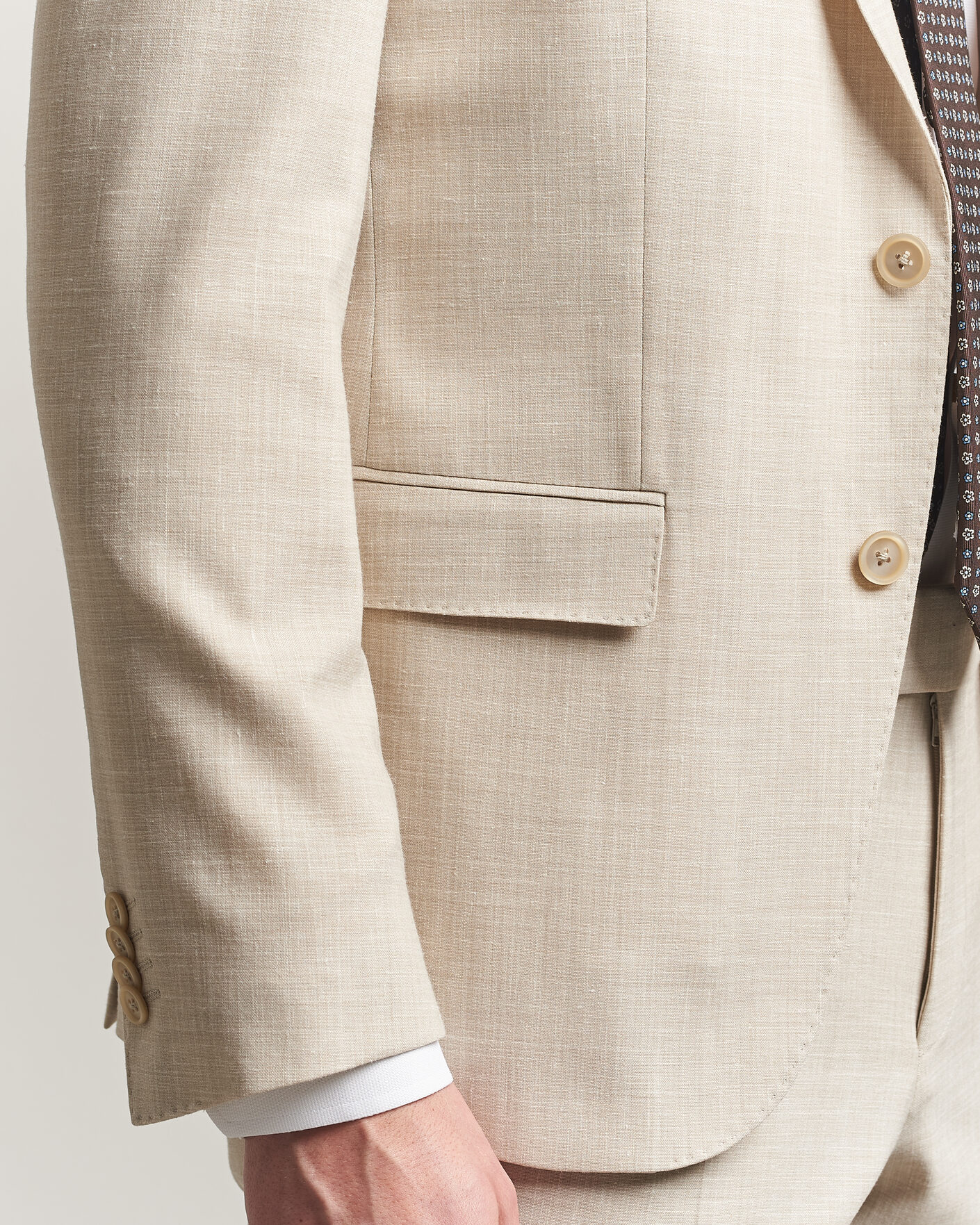 Homme | Costumes | BOSS BLACK | Huge Wool/Linen Suit Open Beige