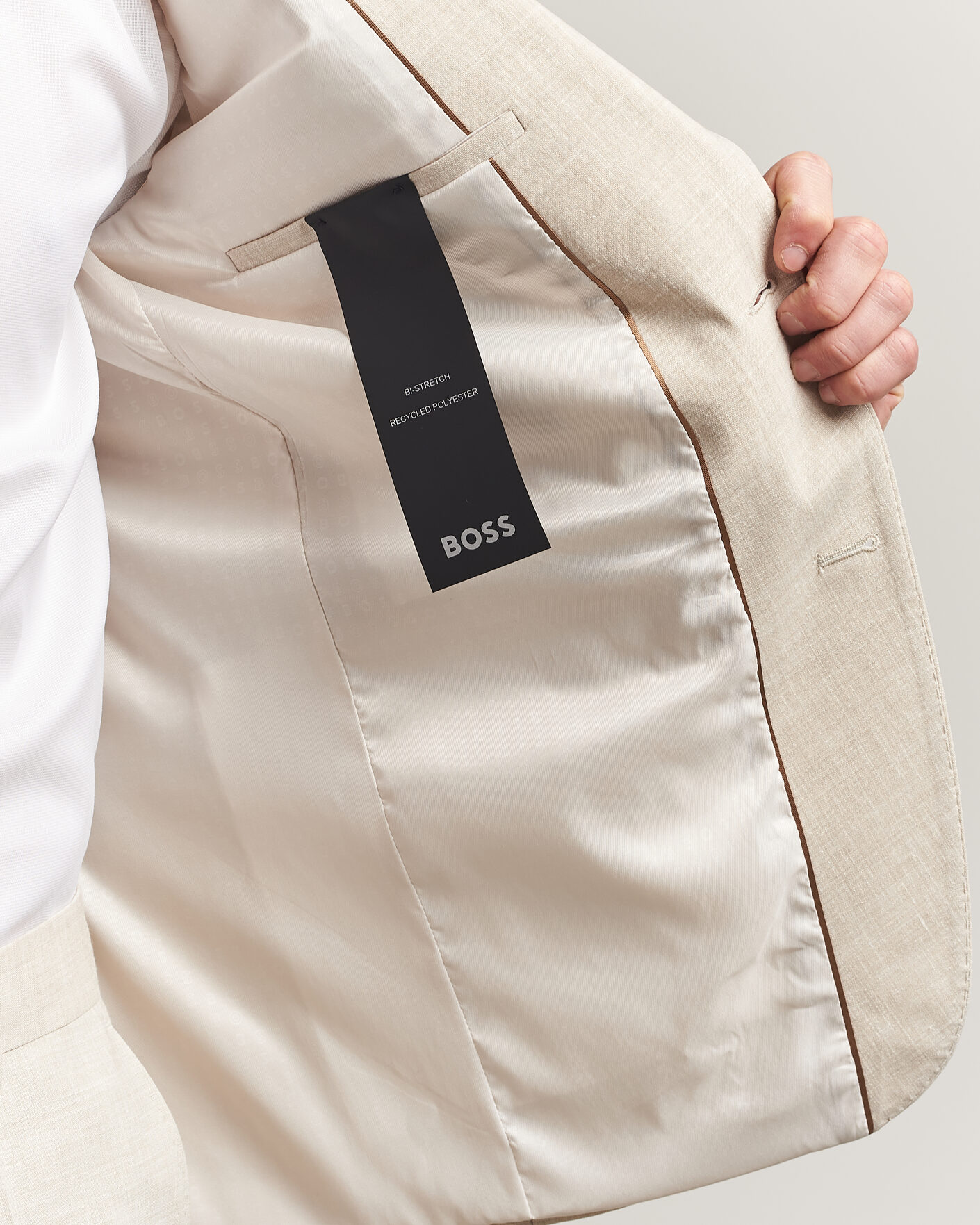 Homme | Costumes | BOSS BLACK | Huge Wool/Linen Suit Open Beige