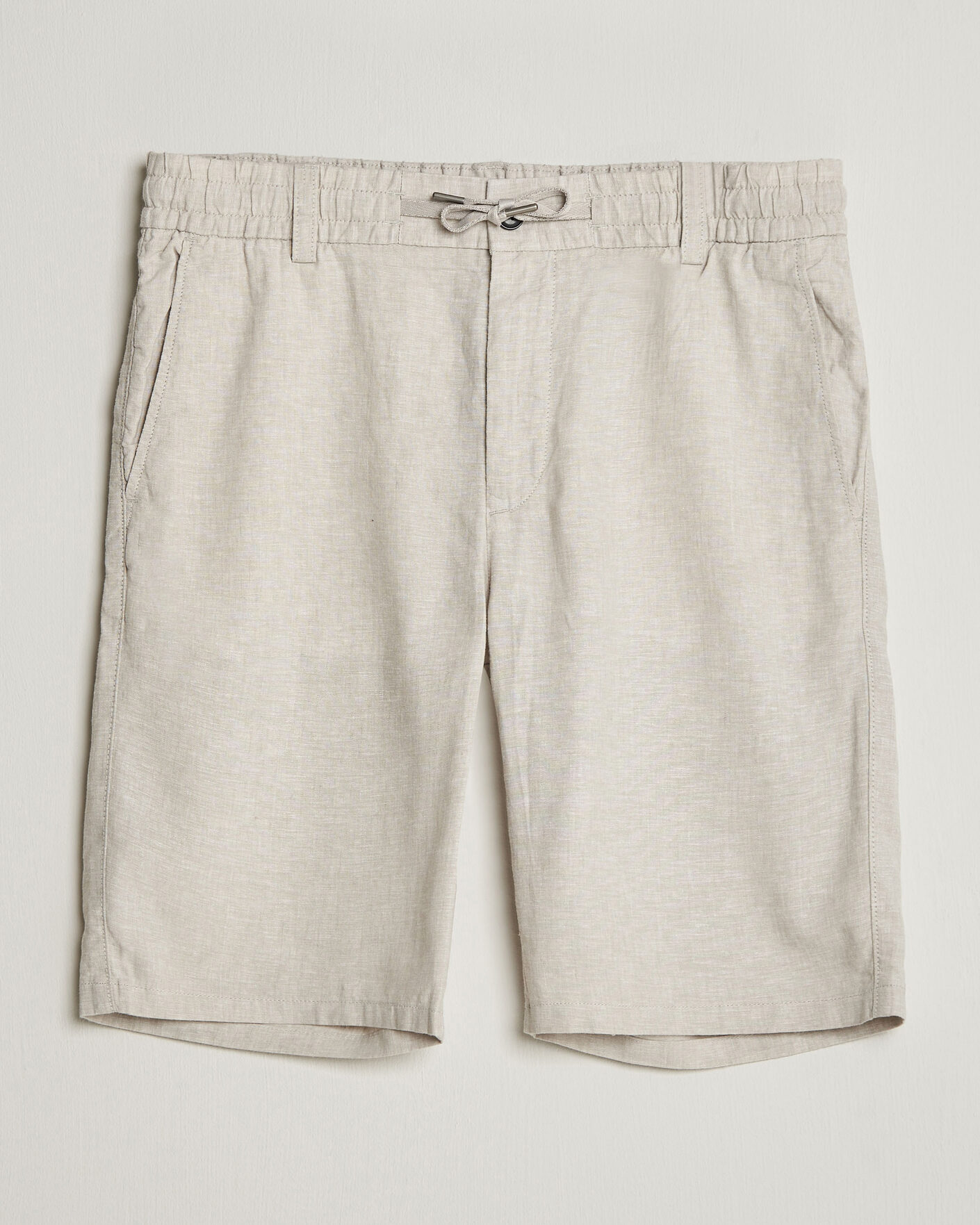 Homme | Shorts | BOSS ORANGE | Tapered Linen Drawstring Shorts Open Grey