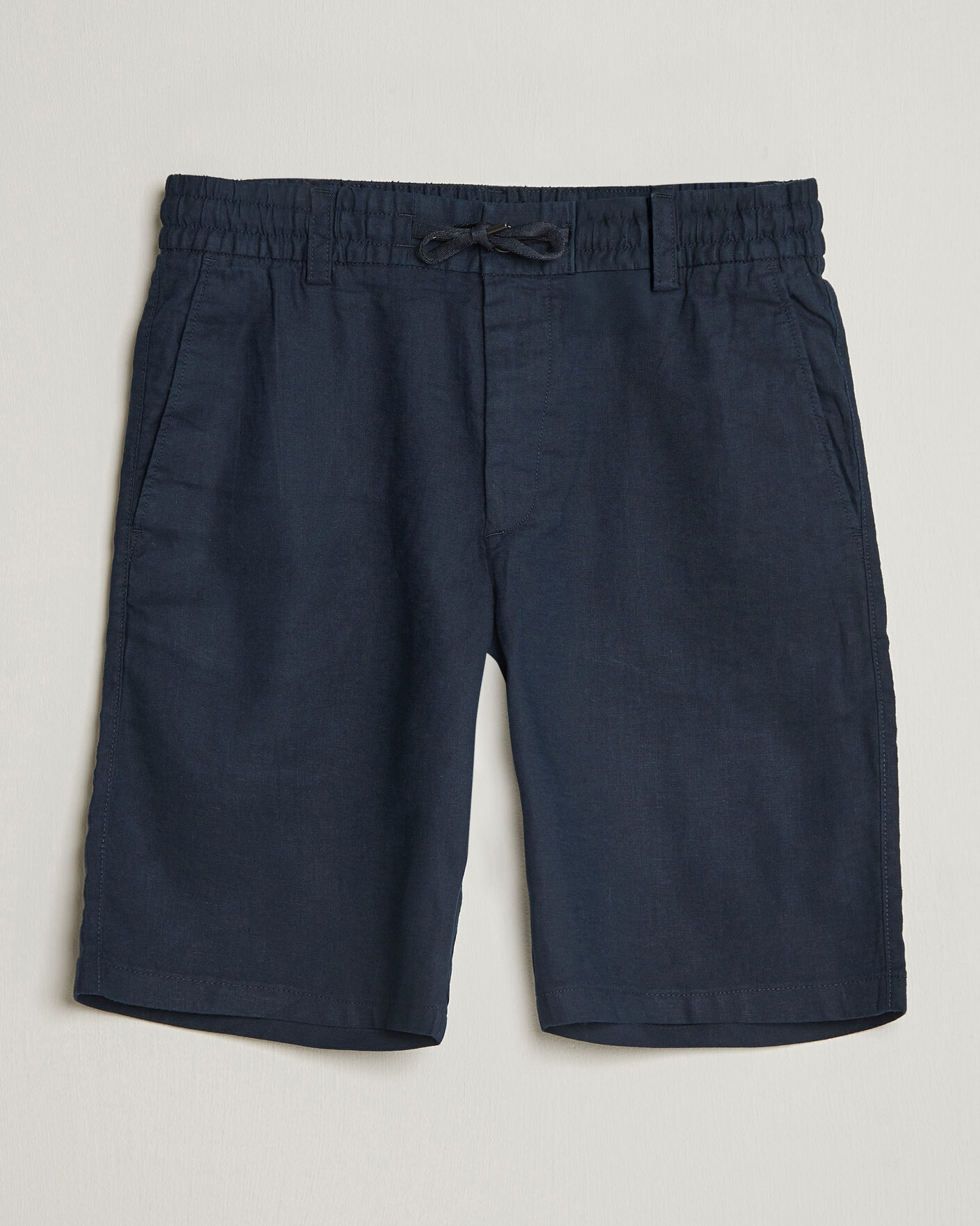 Homme | Shorts | BOSS ORANGE | Tapered Linen Drawstring Shorts Dark Blue