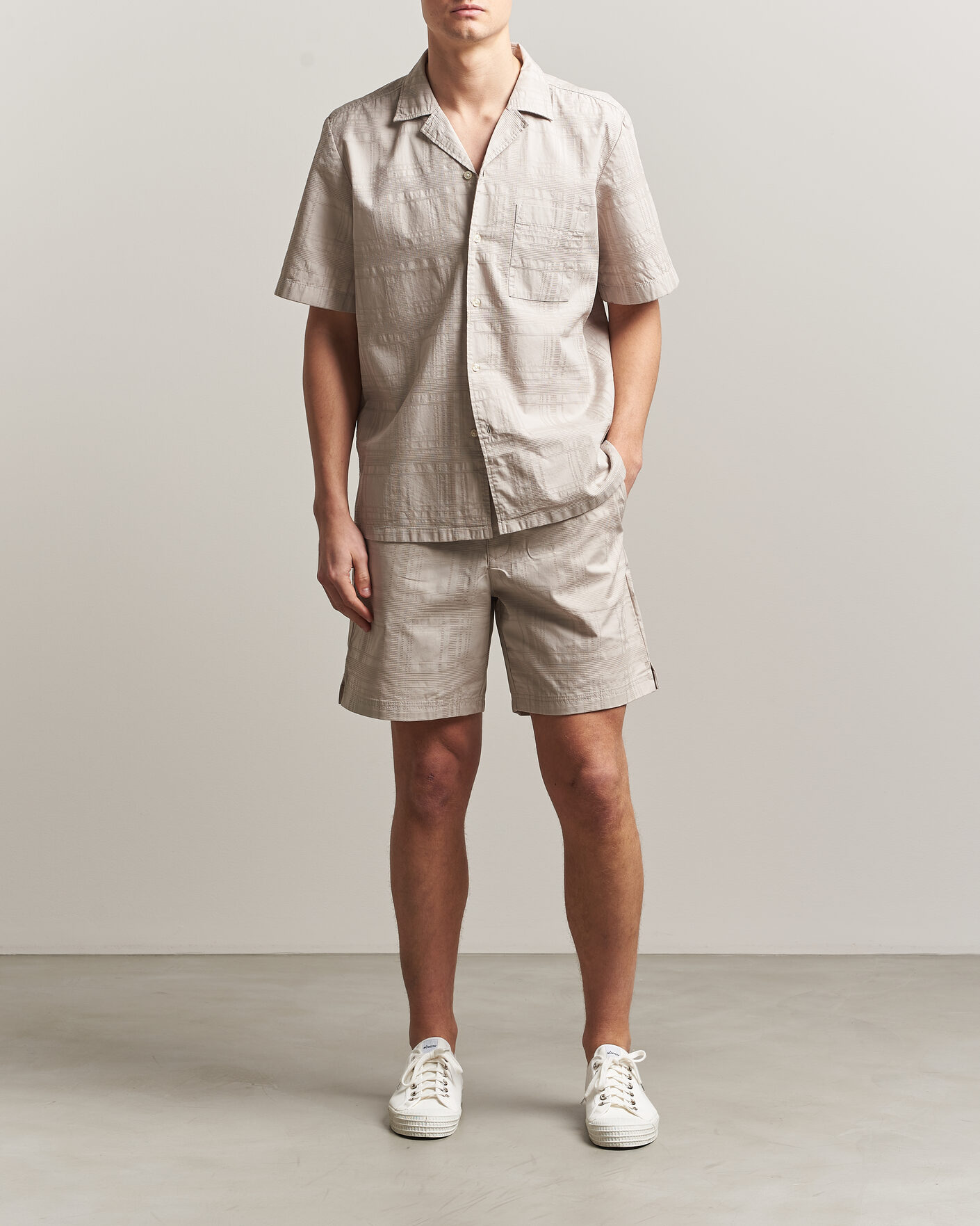 Homme | Shorts | BOSS ORANGE | Sandrew Cotton Drawstring Shorts Open Grey