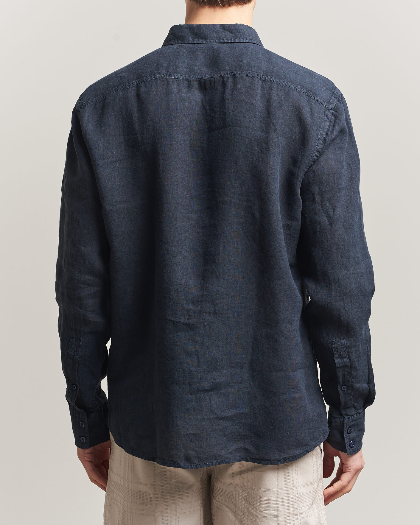 Homme | Chemises | BOSS ORANGE | Relegant Linen Shirt Dark Blue