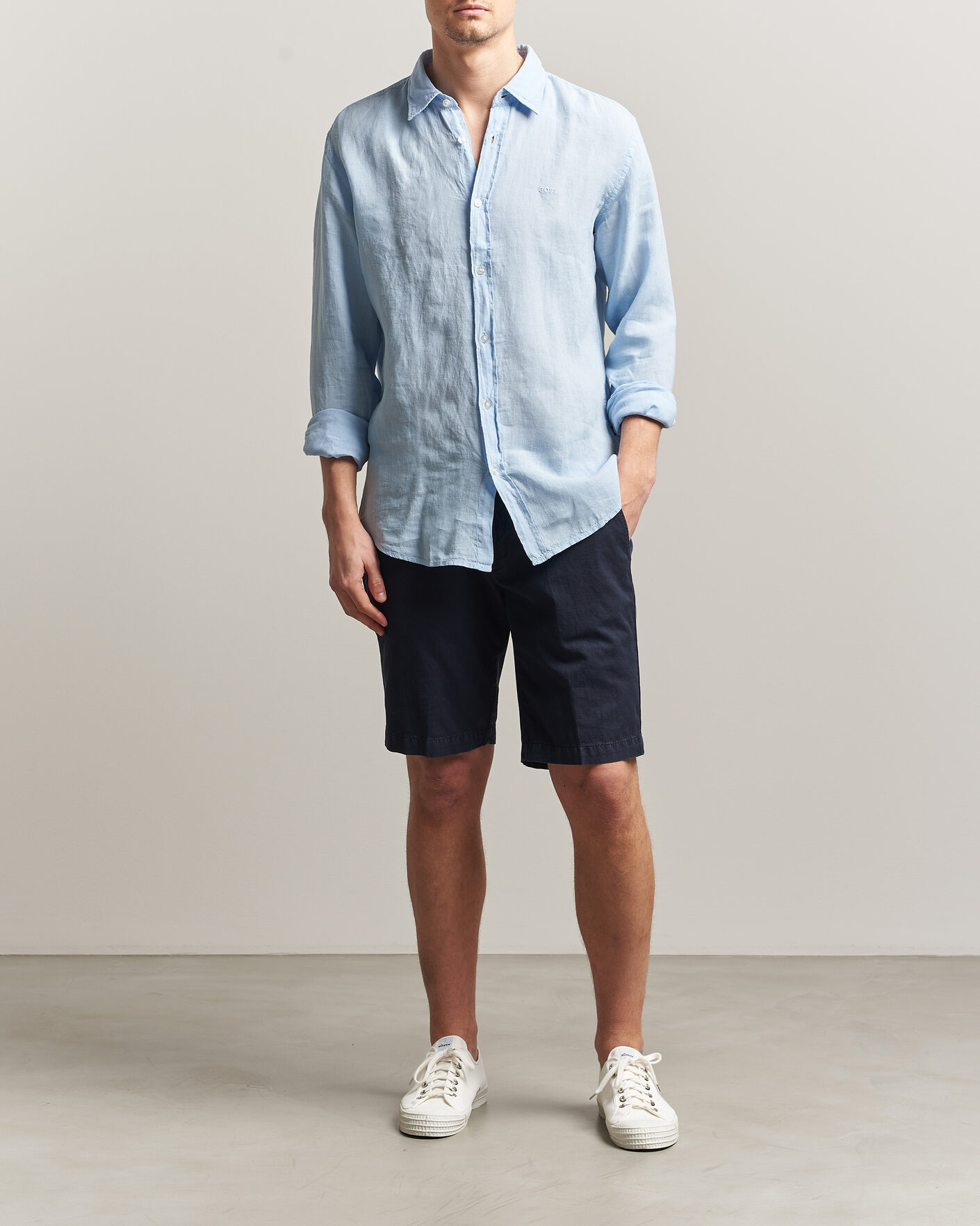 Homme | Chemises | BOSS ORANGE | Relegant Linen Shirt Light Blue