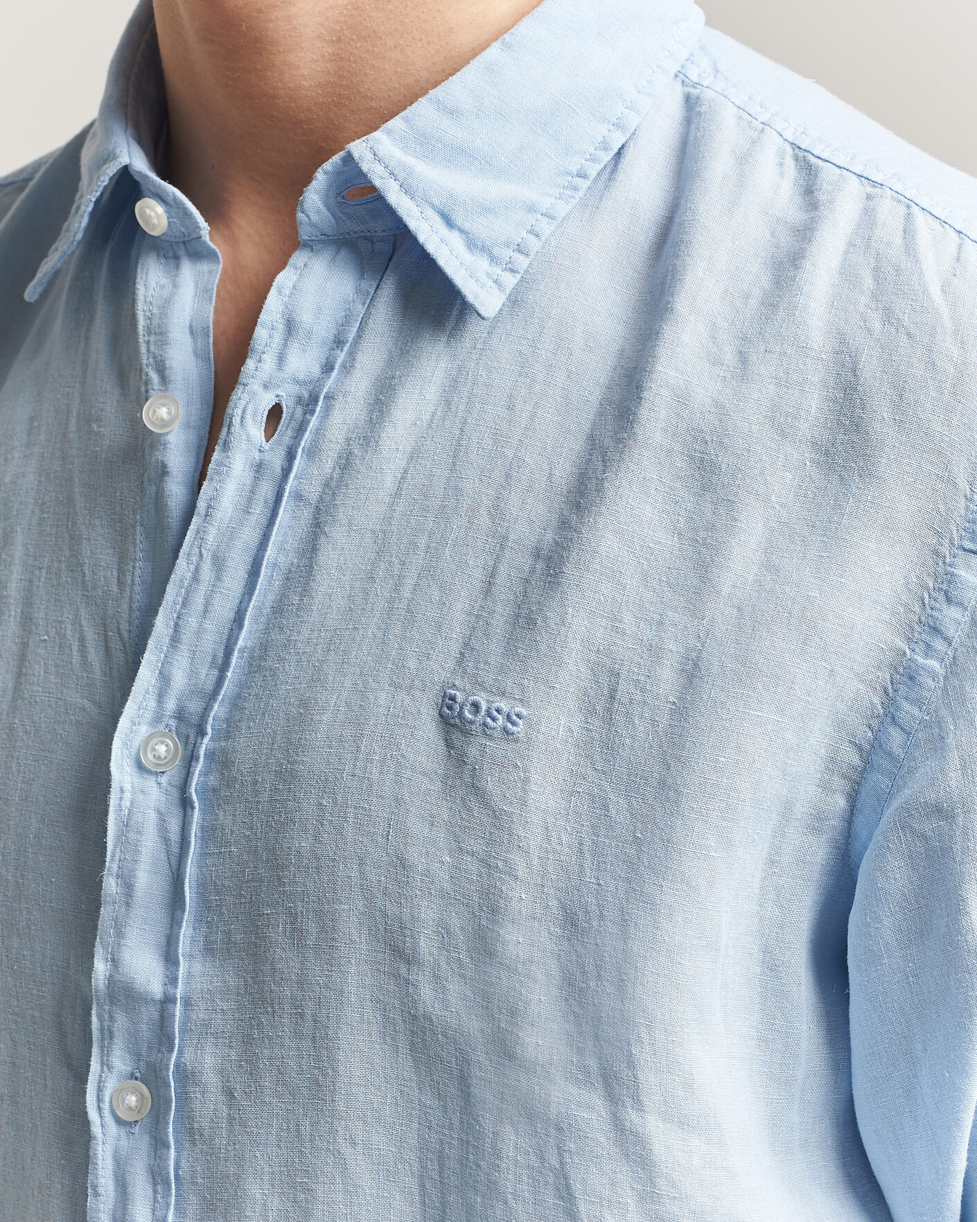Homme | Chemises | BOSS ORANGE | Relegant Linen Shirt Light Blue