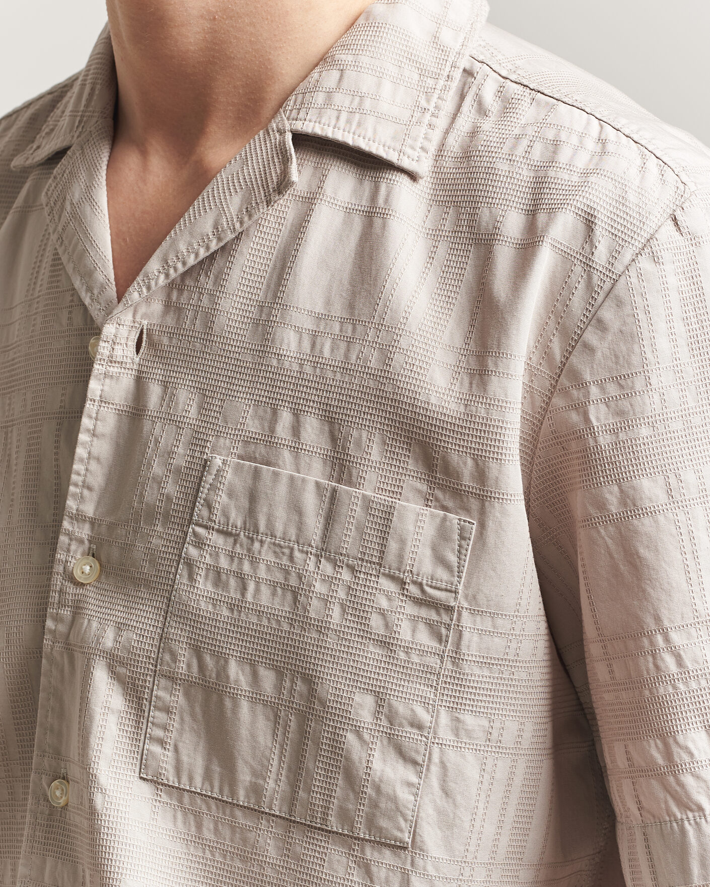 Homme | Chemises | BOSS ORANGE | Rayer Cotton Resort Shirt Beige