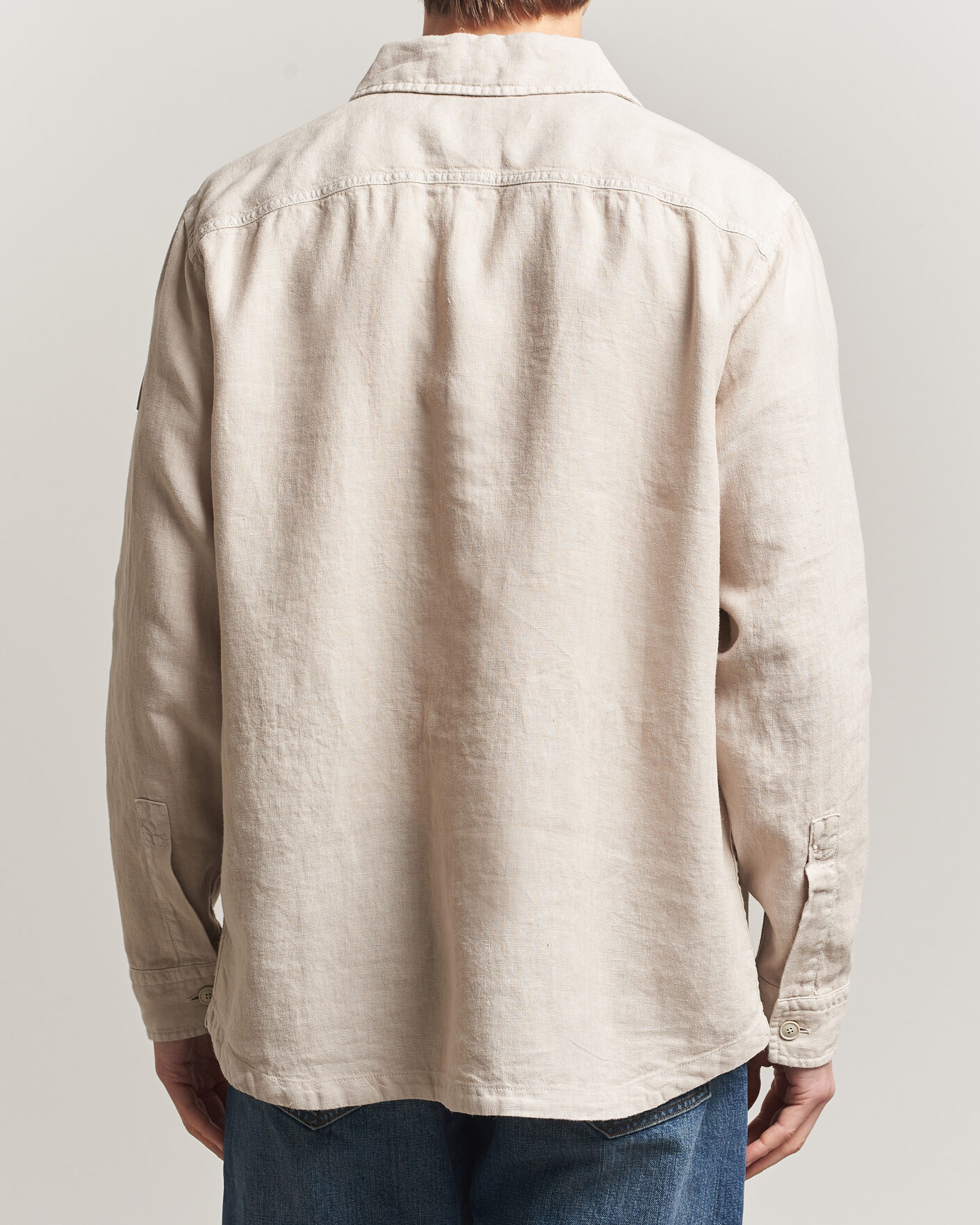 Homme | Chemises | BOSS ORANGE | Locky Linen Overshirt Beige