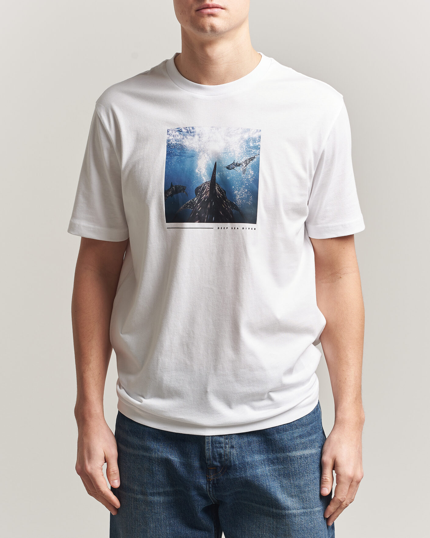 Homme | T-shirts | BOSS ORANGE | Creature Printed Crew Neck T-Shirt Natural