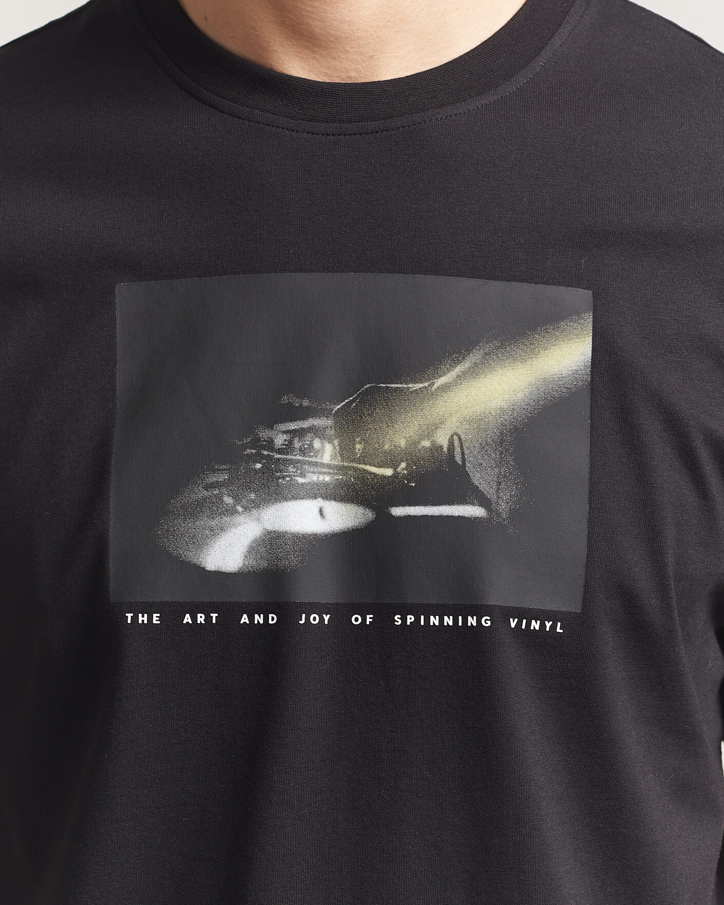 Homme | T-shirts | BOSS ORANGE | DJ Printed Crew Neck T-Shirt Black