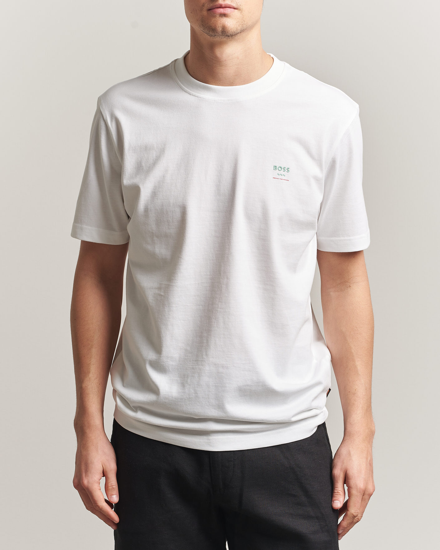 Homme | T-shirts | BOSS ORANGE | Groove Printed Crew Neck T-Shirt White