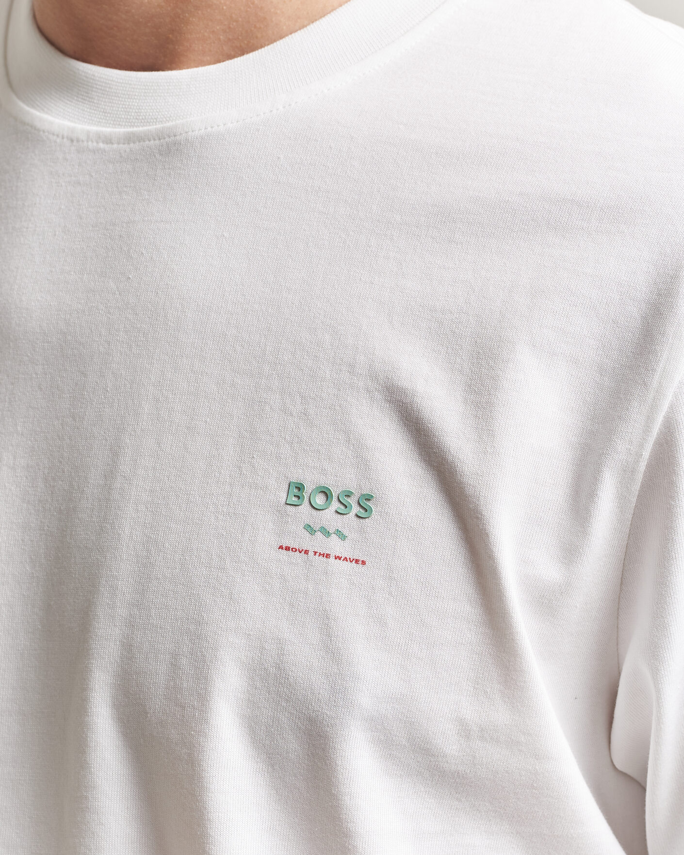 Homme | T-shirts | BOSS ORANGE | Groove Printed Crew Neck T-Shirt White