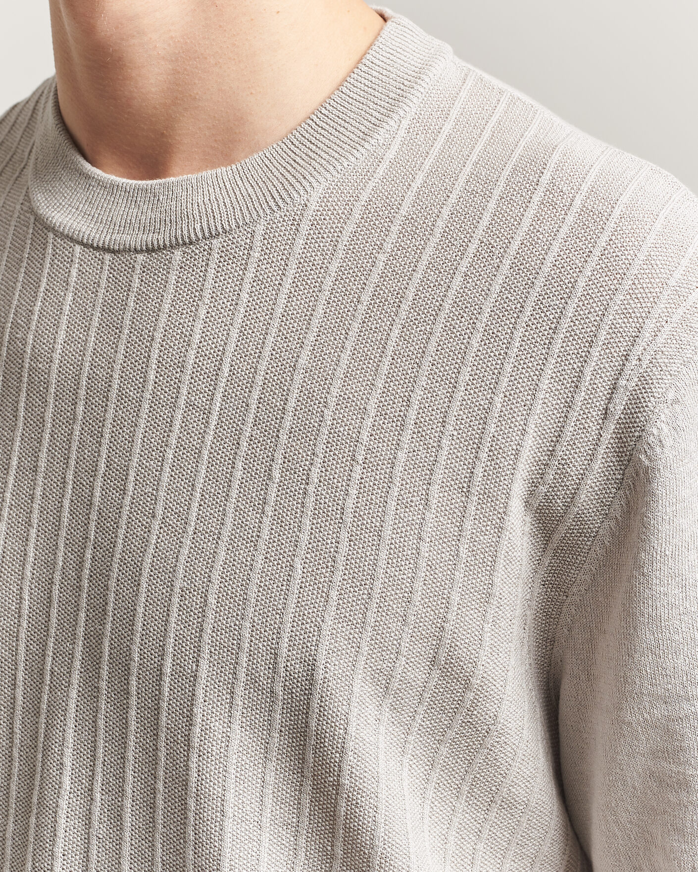 Homme | T-shirts | BOSS ORANGE | Kajordino Linen/Cotton Knitted T-Shirt Beige