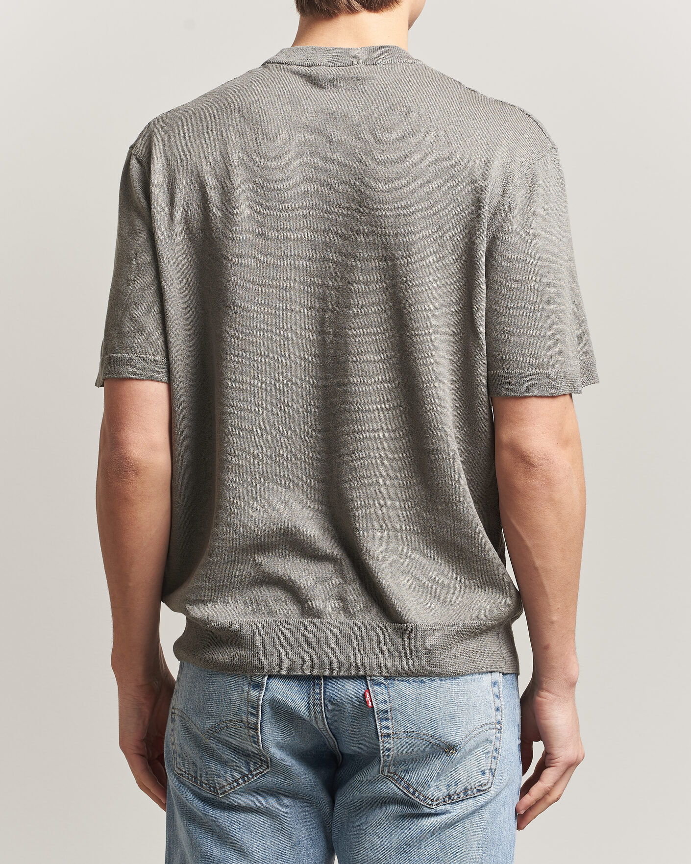 Homme | T-shirts | BOSS ORANGE | Kajordino Linen/Cotton Knitted T-Shirt Green