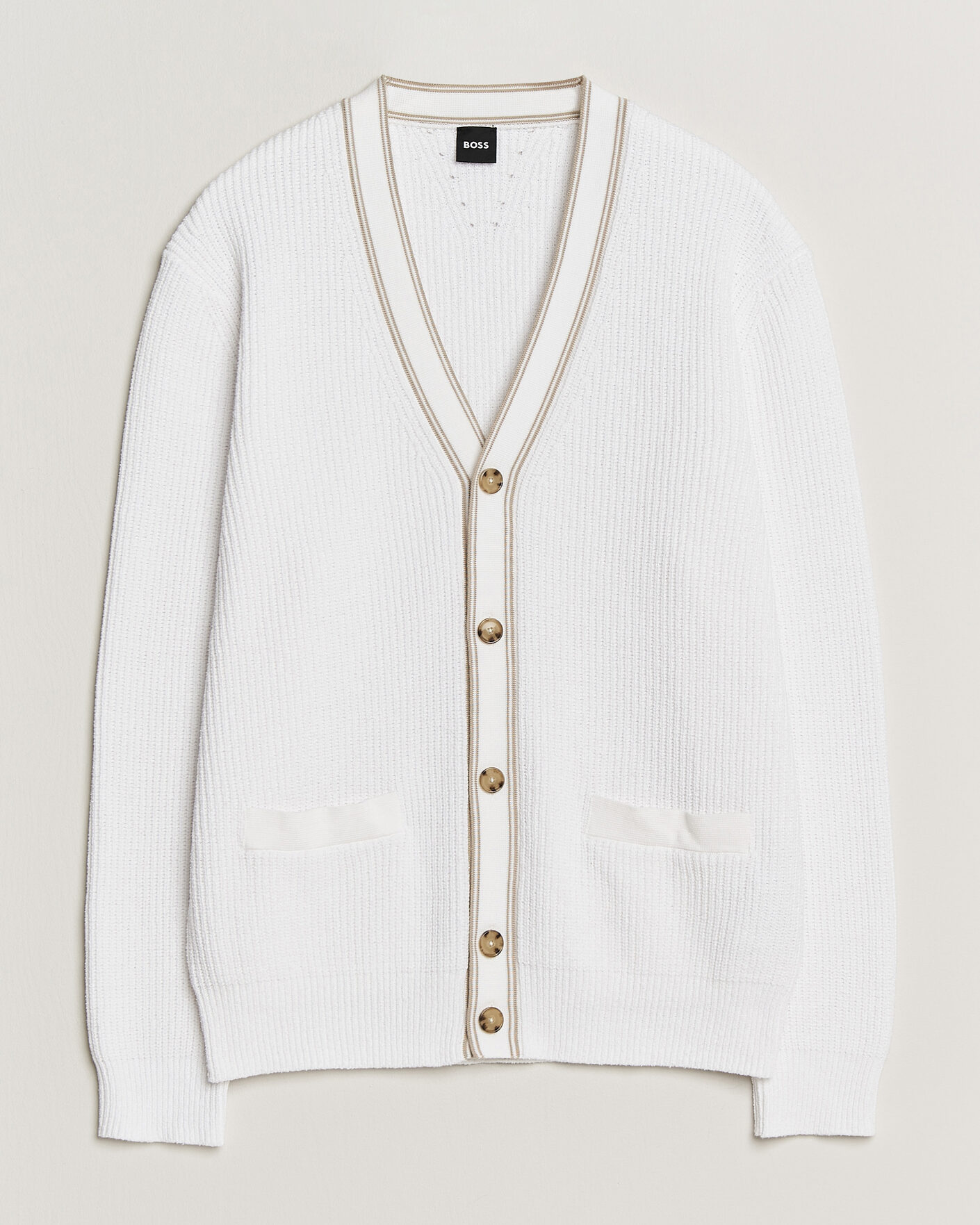 Homme | Pulls Et Tricots | BOSS BLACK | Napoli Knitted Cardigan White