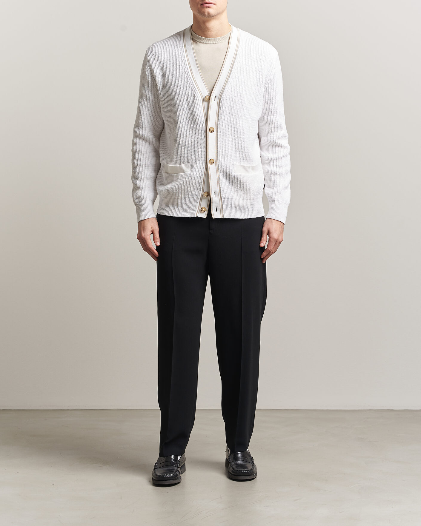 Homme | Pulls Et Tricots | BOSS BLACK | Napoli Knitted Cardigan White