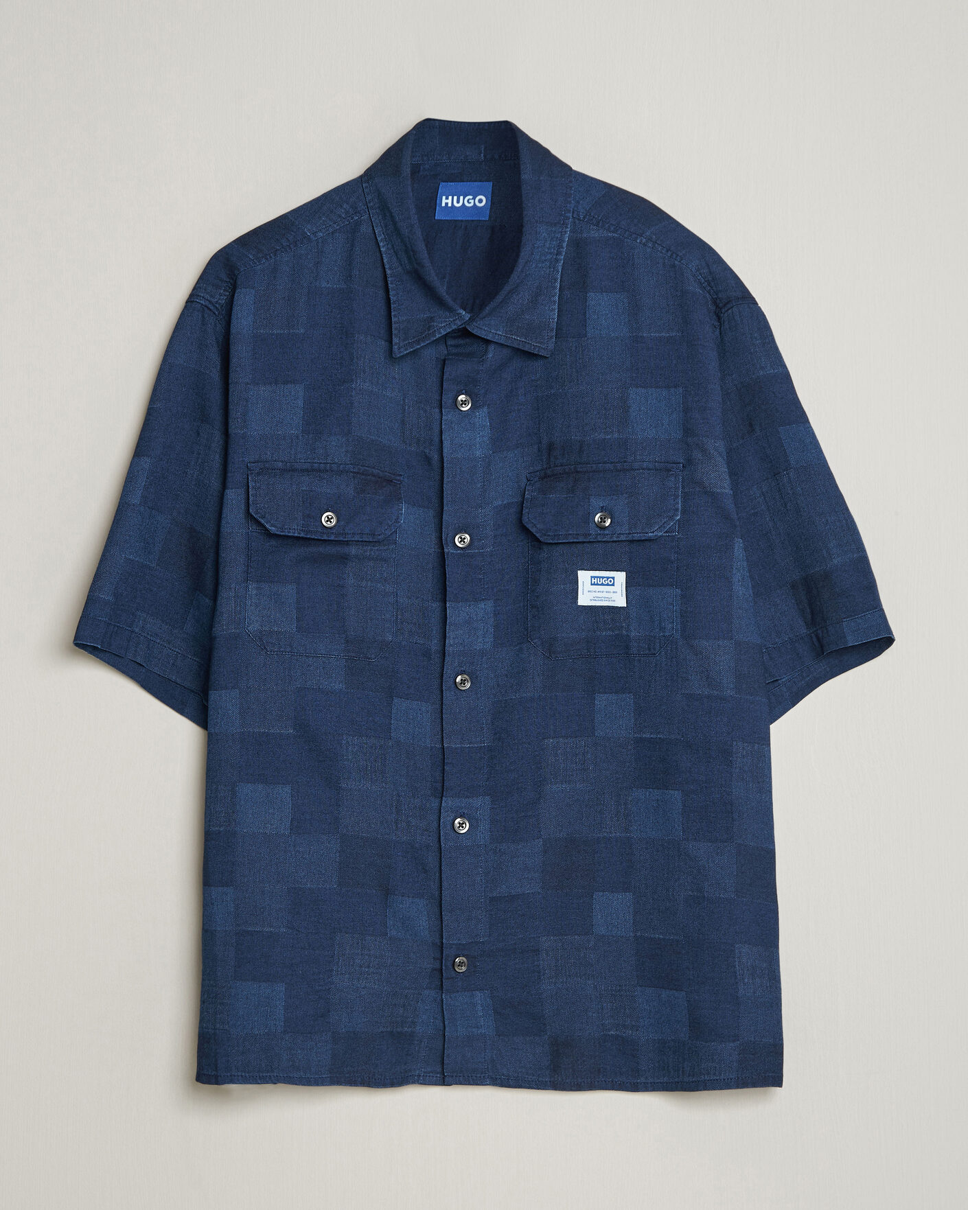 Homme | Chemises | HUGO | Ekyno Workwear Short Sleeve Shirt Dark Blue