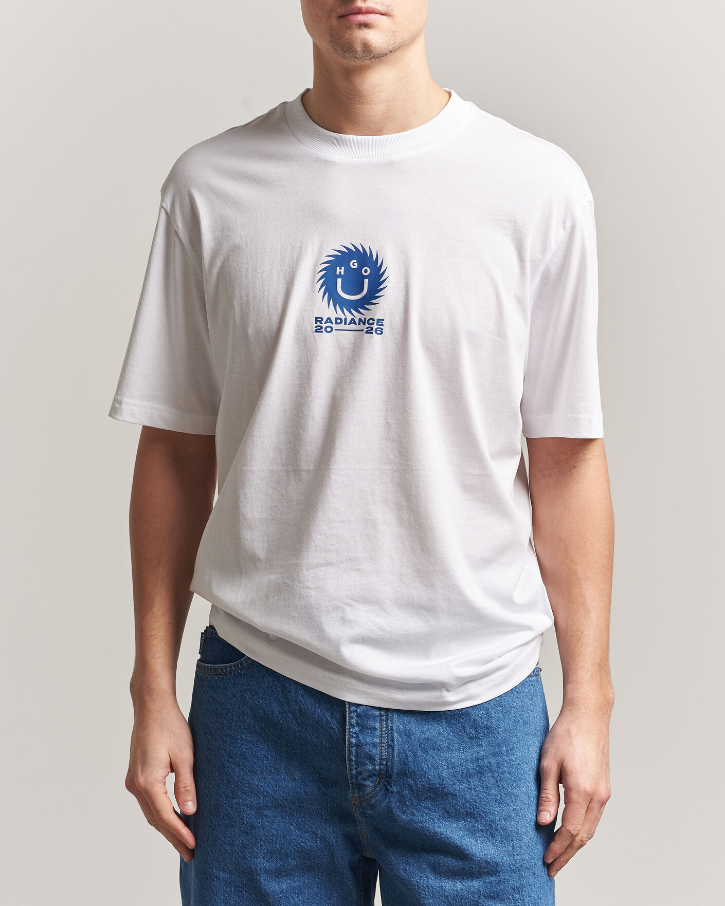 Homme | T-shirts | HUGO | Nunarix Printed Crew Neck T-Shirt White