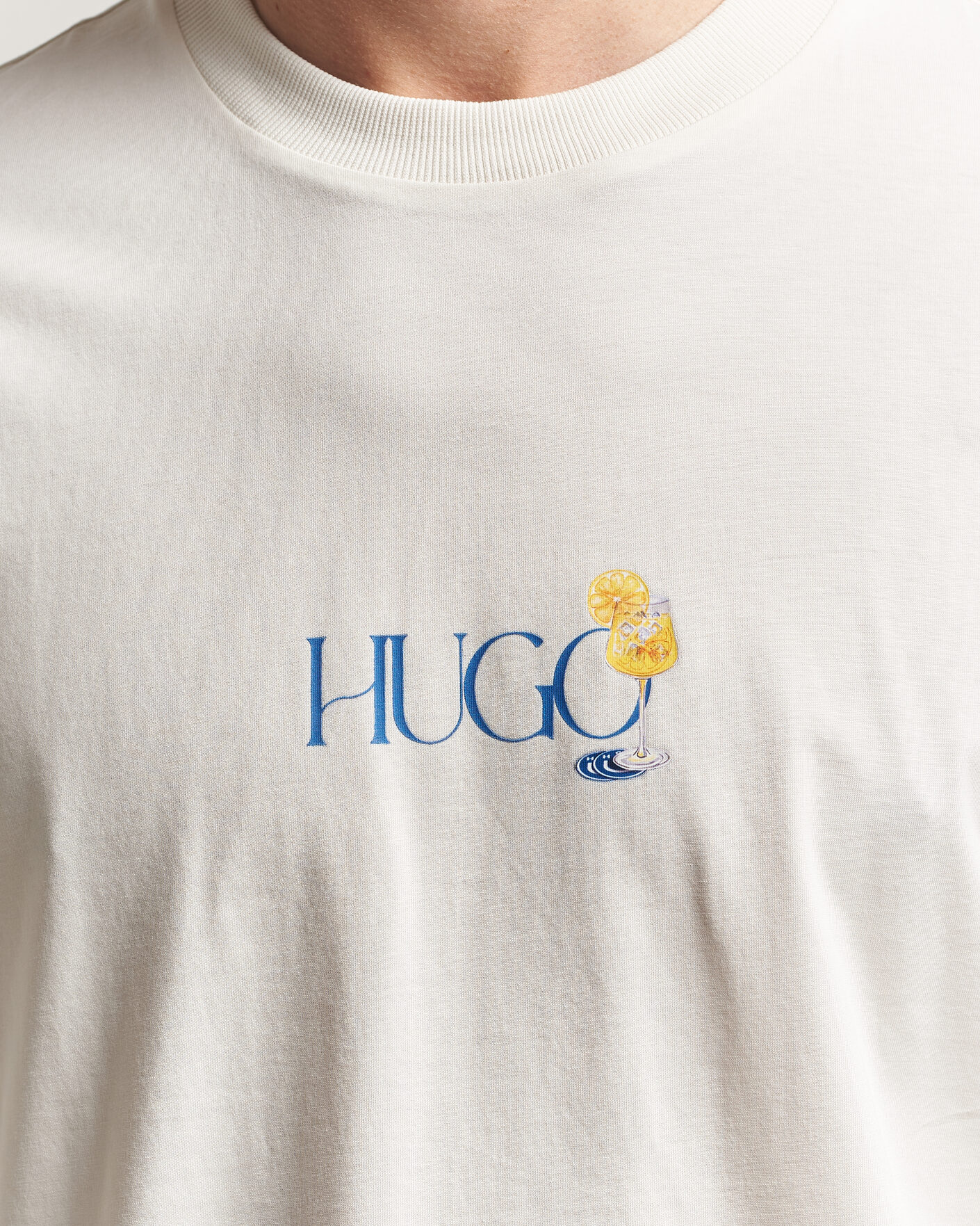 Homme | T-shirts | HUGO | Nulaxo Printed Crew Neck T-Shirt Open White