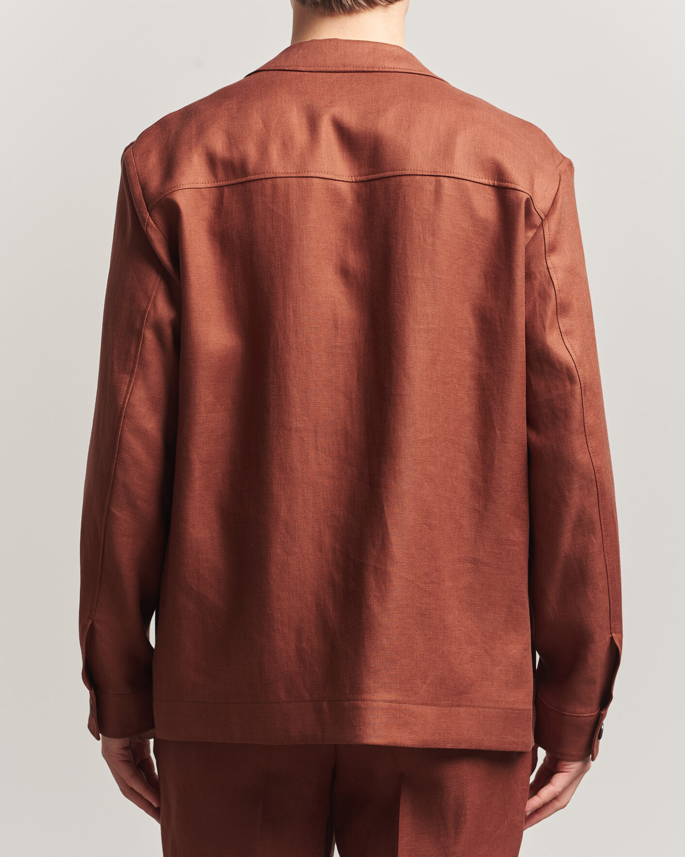 Homme | Chemises | BOSS CAMEL | Corvin Linen Overshirt Medium Brown