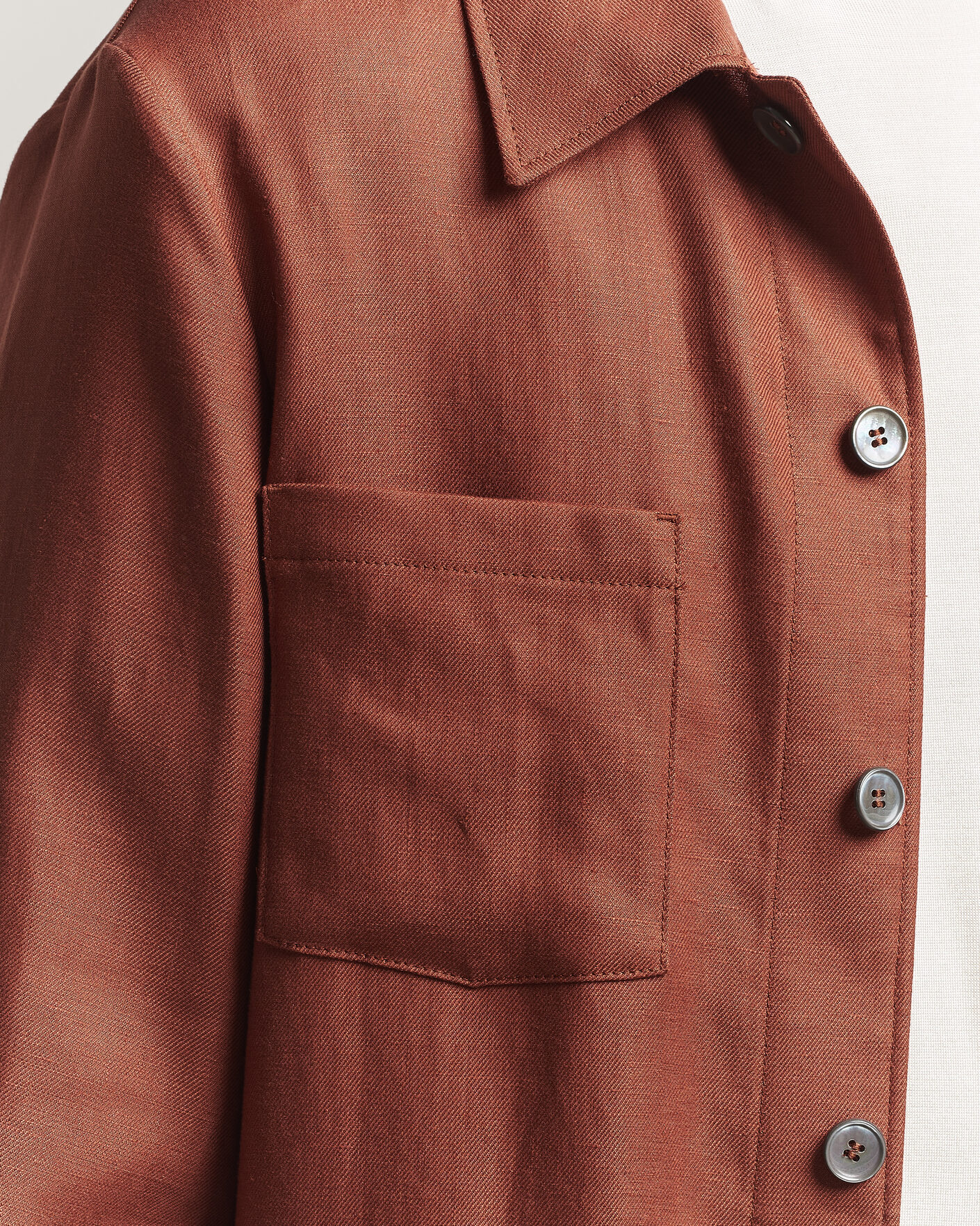 Homme | Chemises | BOSS CAMEL | Corvin Linen Overshirt Medium Brown