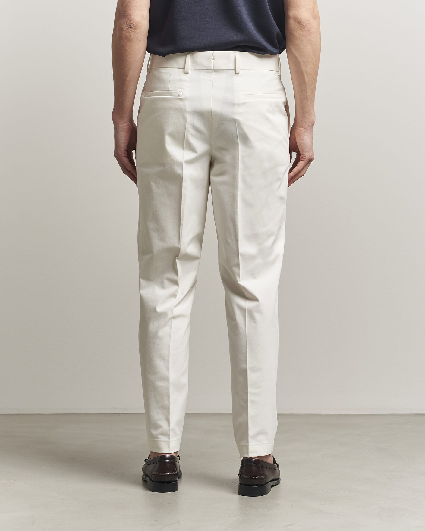 Homme | Pantalons | BOSS CAMEL | Peet Cotton Pleated Trousers Open White