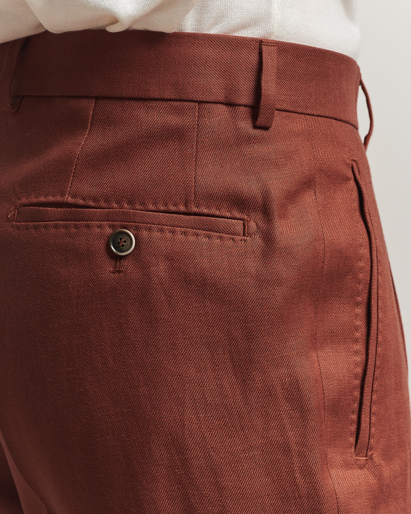 Homme | Pantalons | BOSS CAMEL | Peet Linen Pleated Trousers Rust