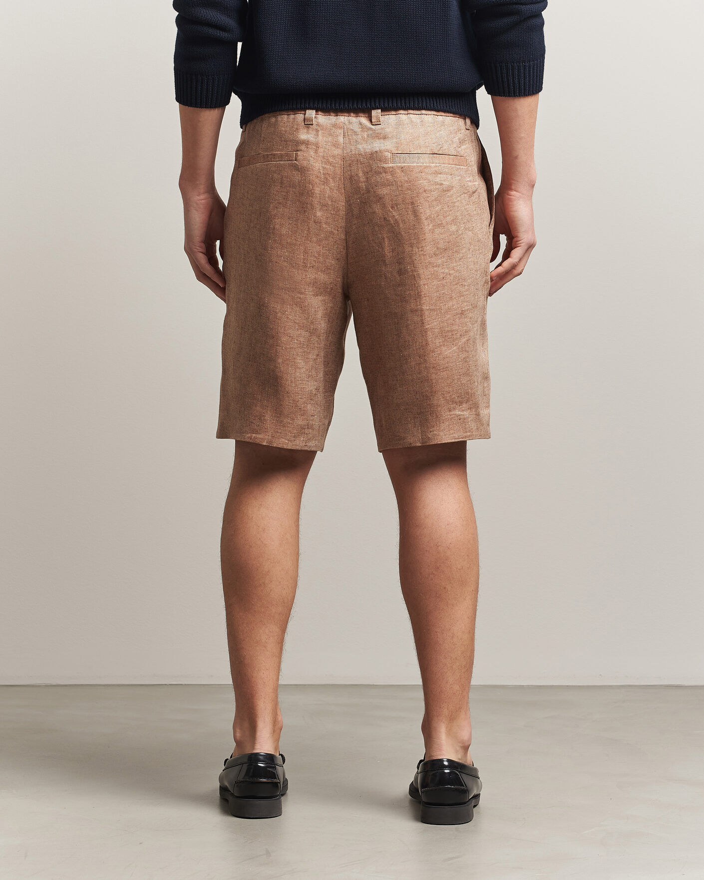 Homme | Shorts | BOSS CAMEL | Peet Linen Drawstring Shorts Medium Beige