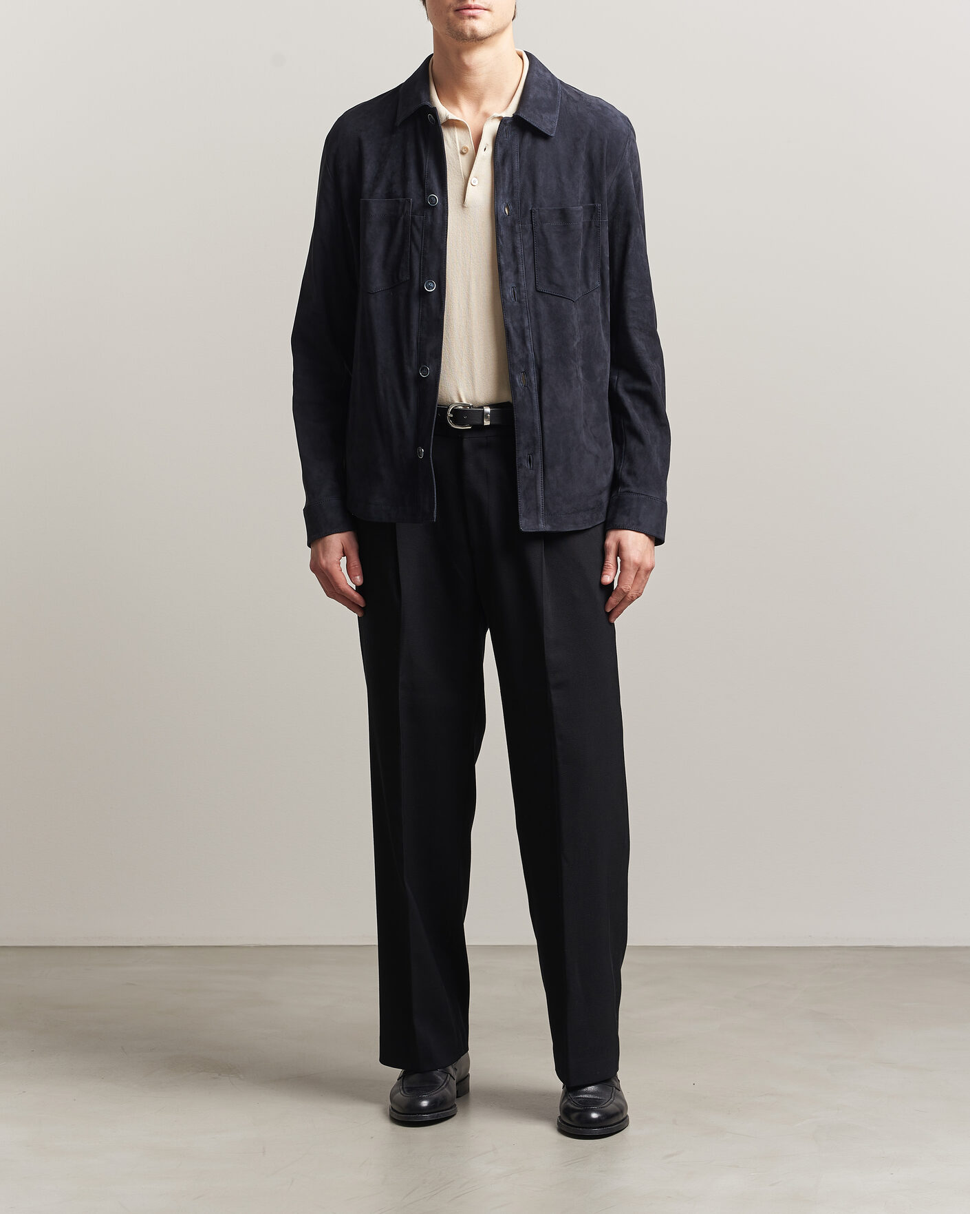 Homme | Manteaux Et Vestes | BOSS CAMEL | Mando Suede Jacket Dark Blue