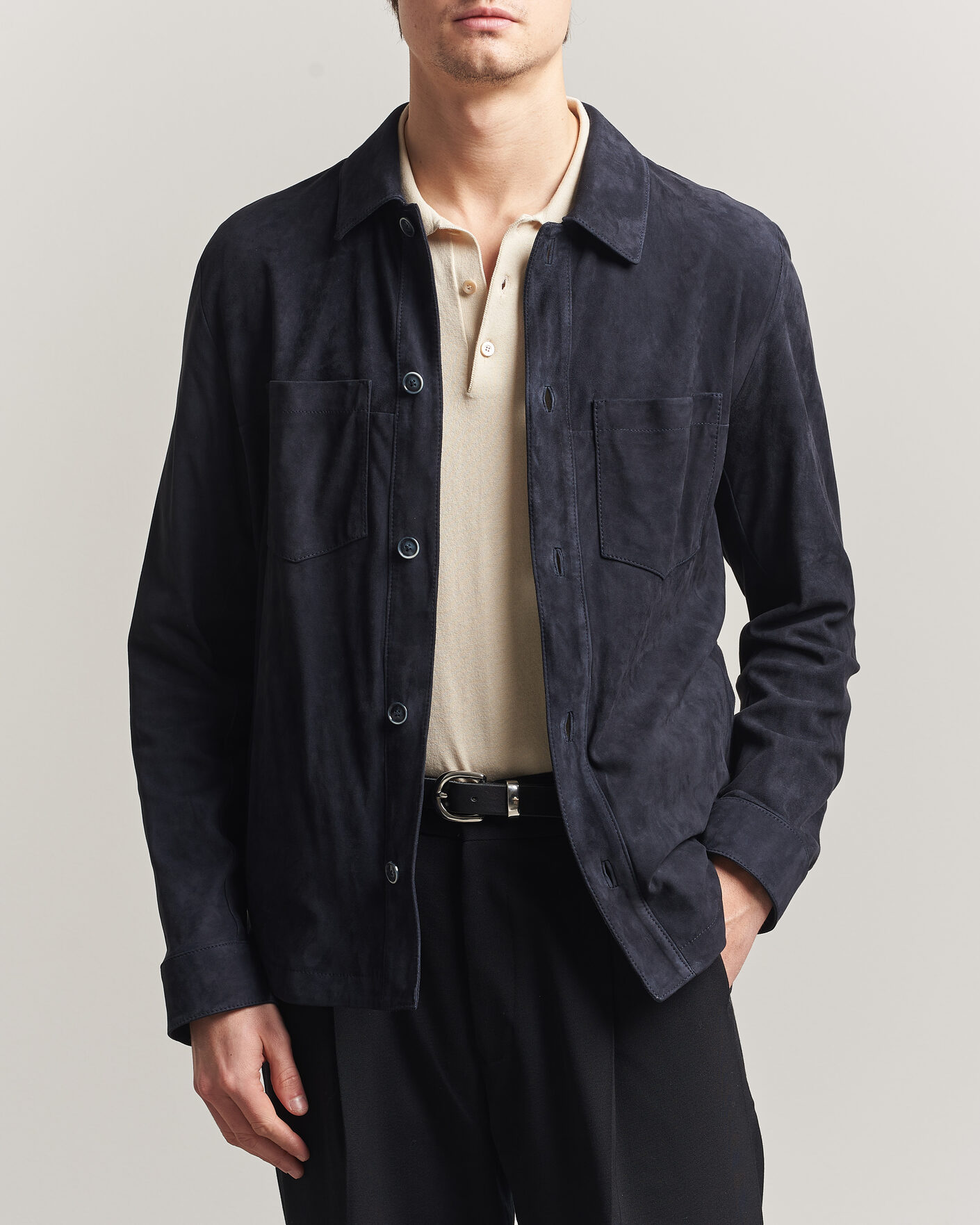 Homme | Manteaux Et Vestes | BOSS CAMEL | Mando Suede Jacket Dark Blue