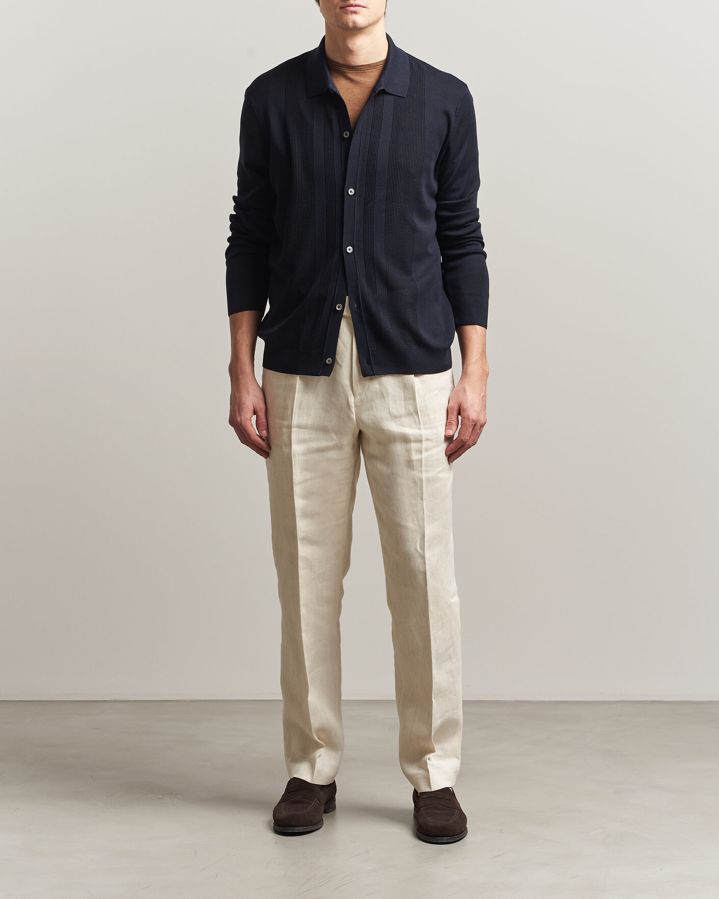 Homme | Pulls Et Tricots | BOSS CAMEL | Nicolo Silk Knitted Cardigan Dark Blue
