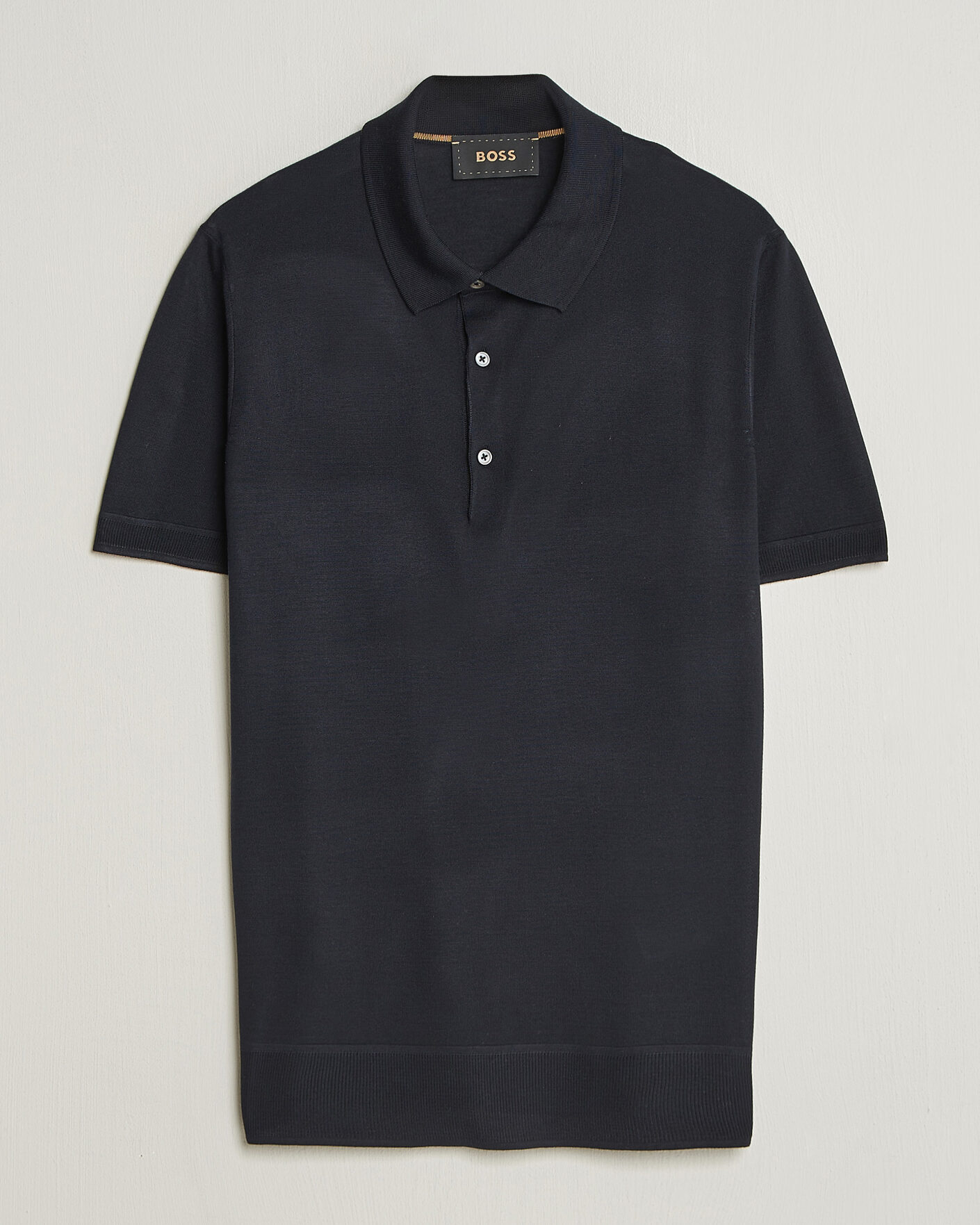 Homme | Polos | BOSS CAMEL | Novo Silk Knitted Polo Dark Blue