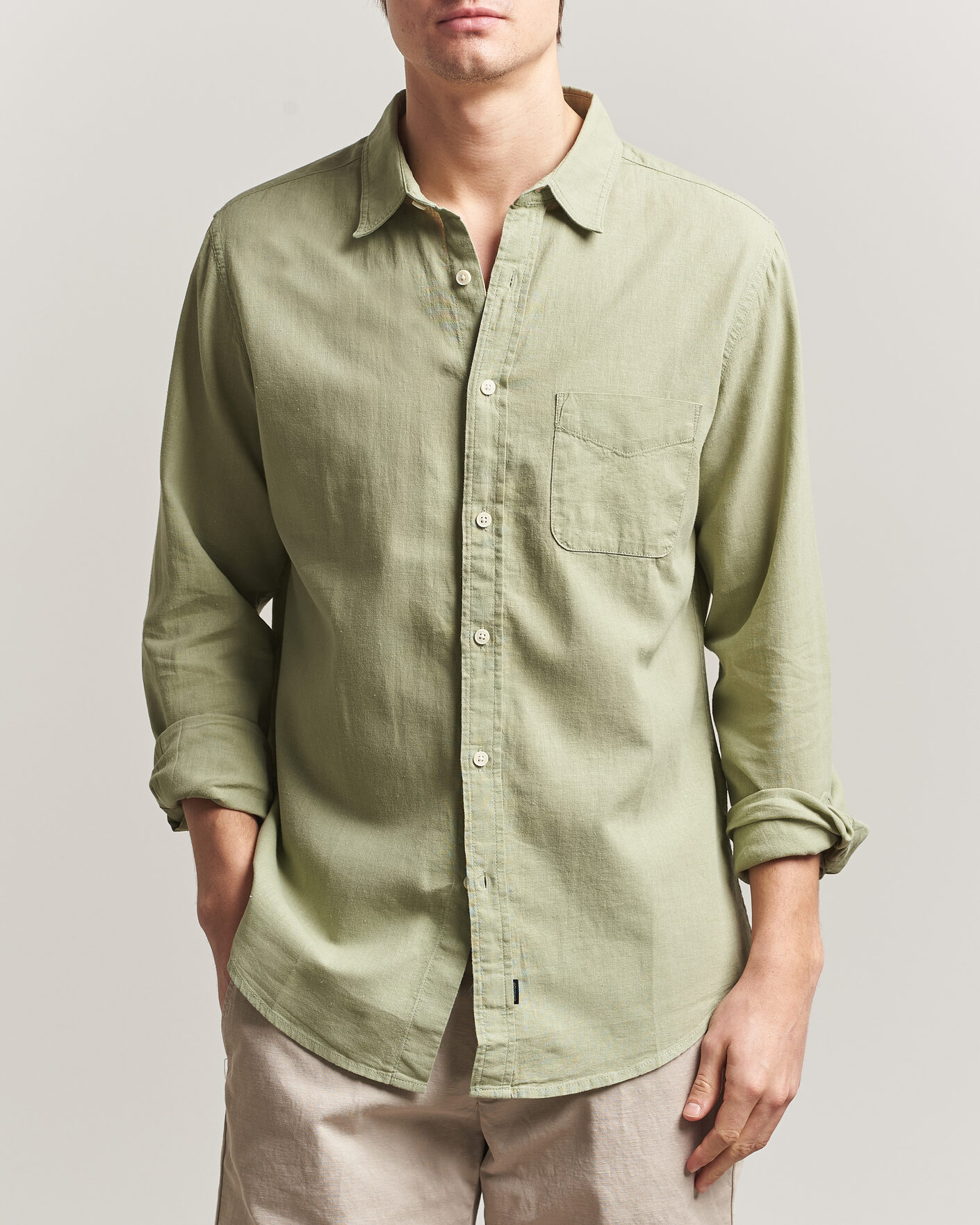 Homme | Chemises | Dockers | Slim Linen/Cotton Shirt Tea