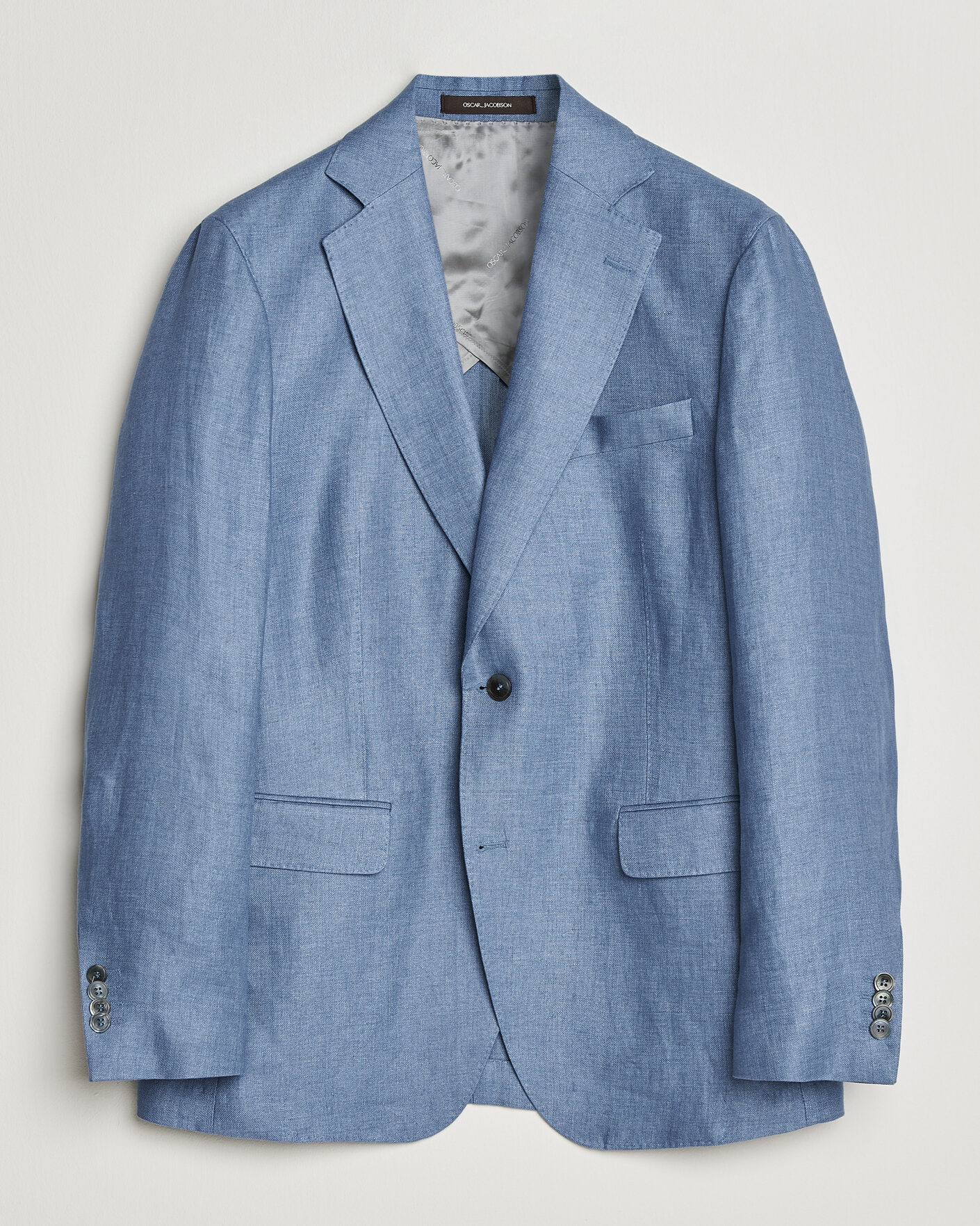 Homme | Blazers | Oscar Jacobson | Ferry Soft Linen Blazer Light Blue