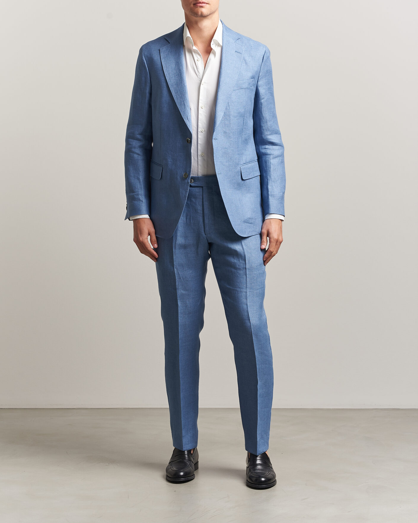 Homme | Blazers | Oscar Jacobson | Ferry Soft Linen Blazer Light Blue