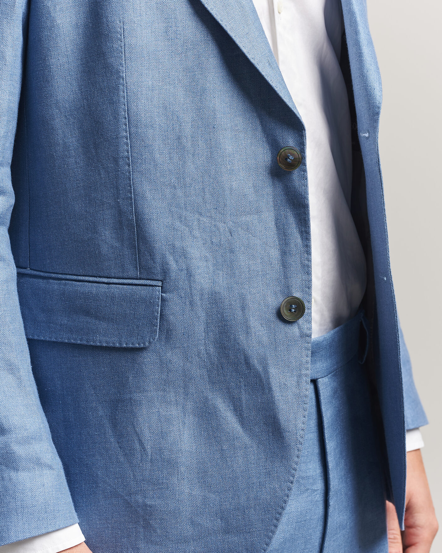 Homme | Blazers | Oscar Jacobson | Ferry Soft Linen Blazer Light Blue