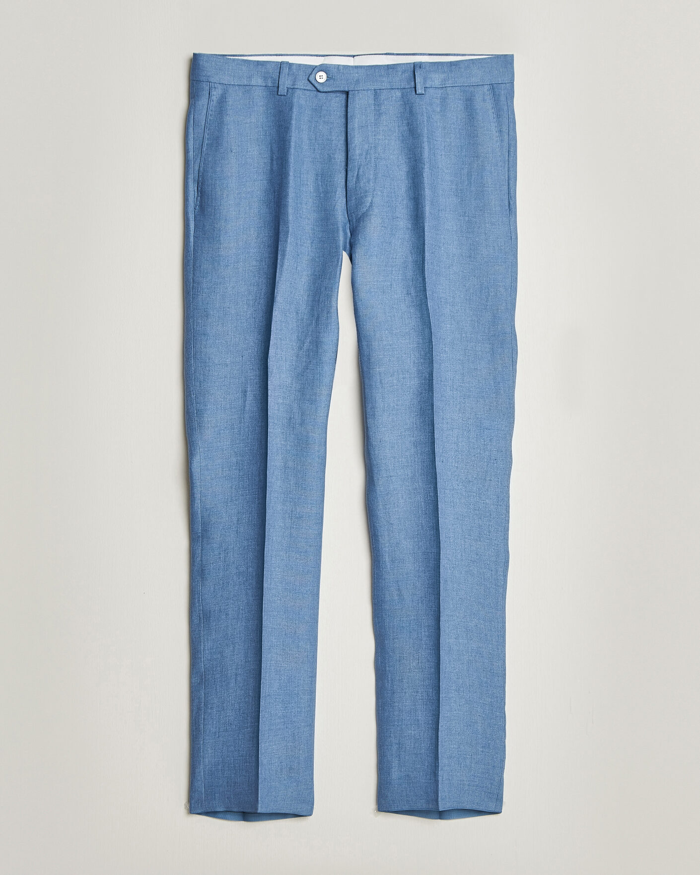 Homme | Pantalons | Oscar Jacobson | Dandy Linen Trousers Light Blue