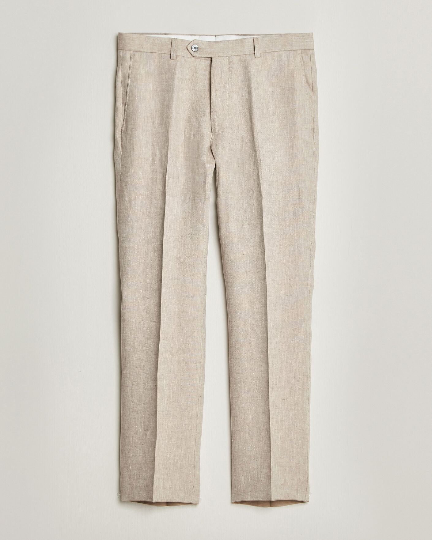 Homme | Pantalons | Oscar Jacobson | Dandy Linen Trousers Beige