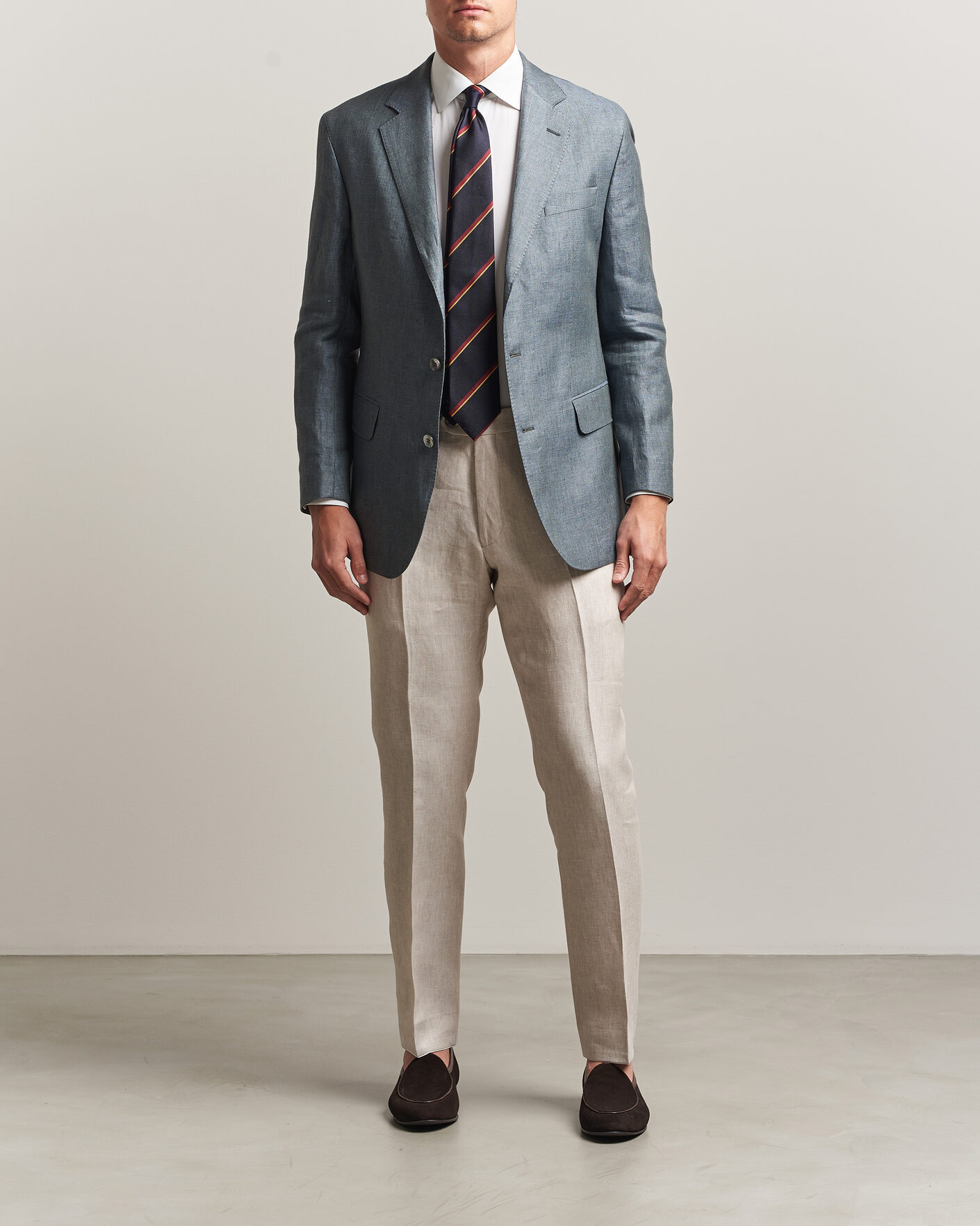 Homme | Pantalons | Oscar Jacobson | Dandy Linen Trousers Off White