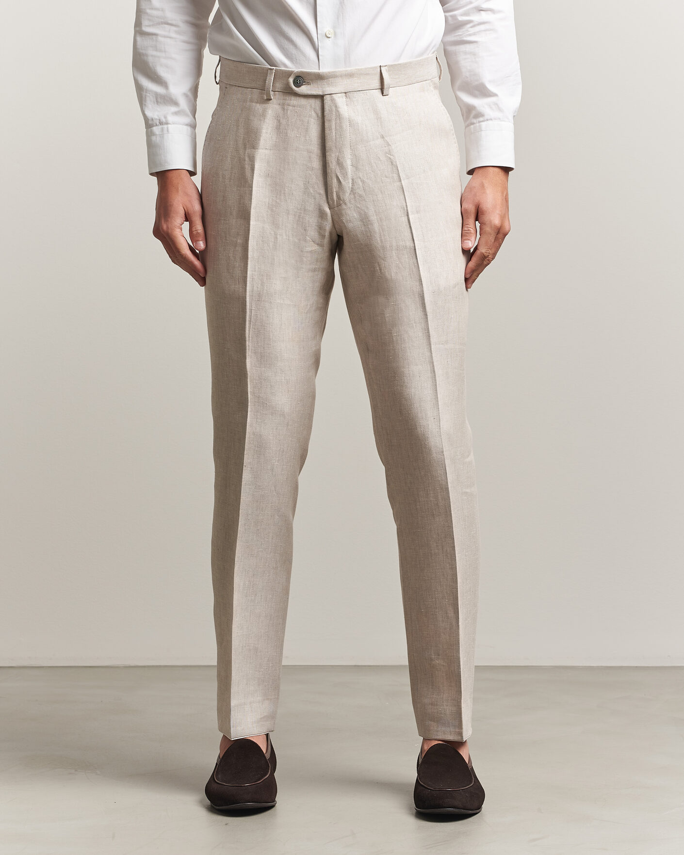 Homme | Pantalons | Oscar Jacobson | Dandy Linen Trousers Off White