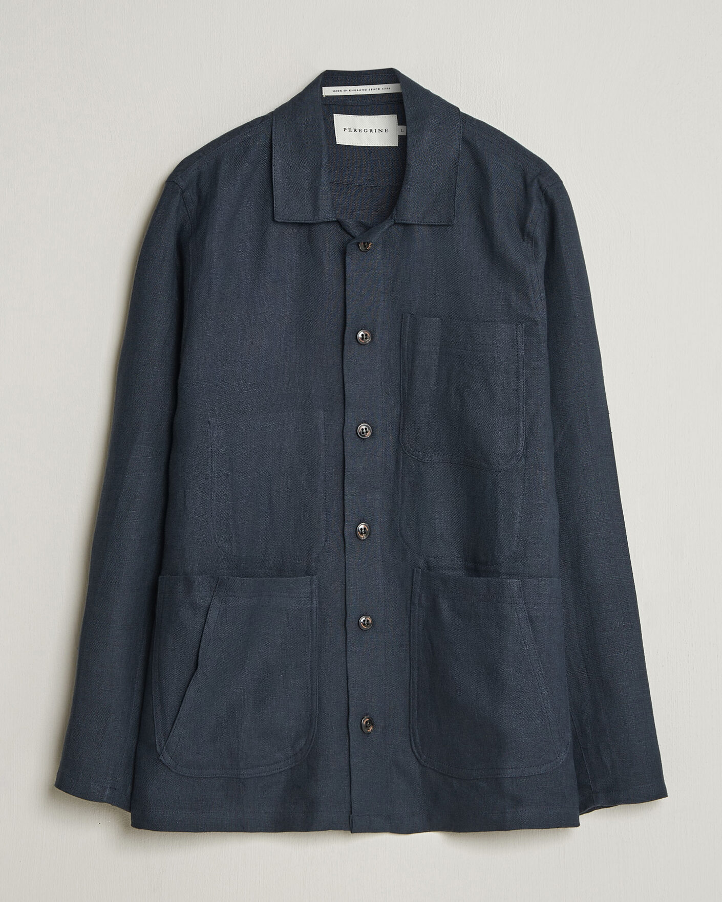Homme | Chemises | Peregrine | Windsor Linen Shacket Navy Stripe