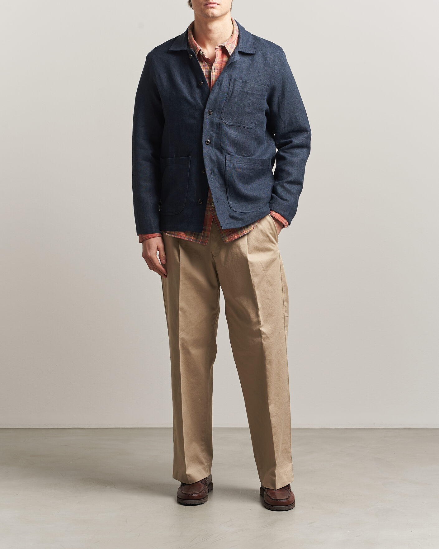 Homme | Chemises | Peregrine | Windsor Linen Shacket Navy