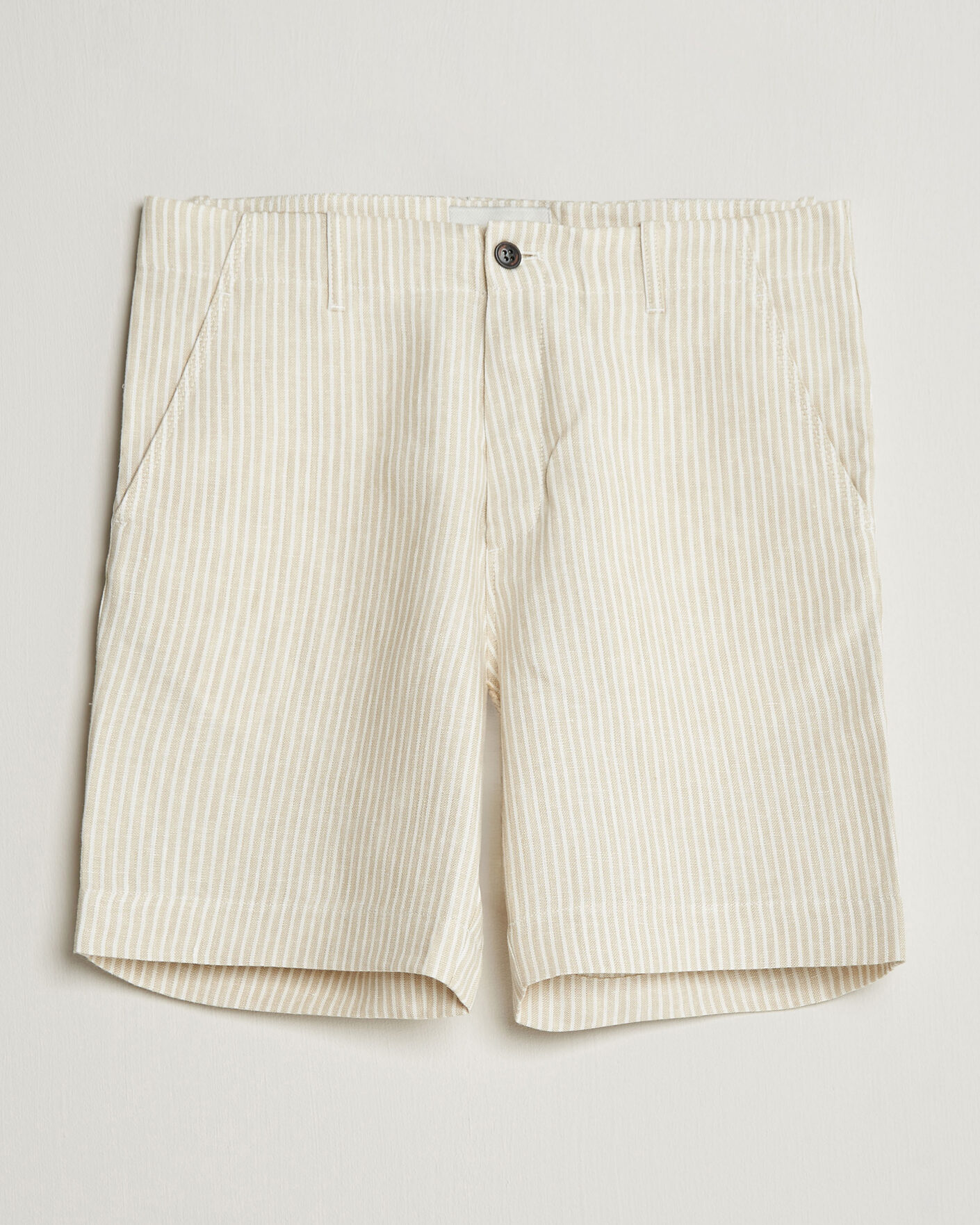 Homme | Chemises | Peregrine | Windsor Linen Shorts Beige Stripe
