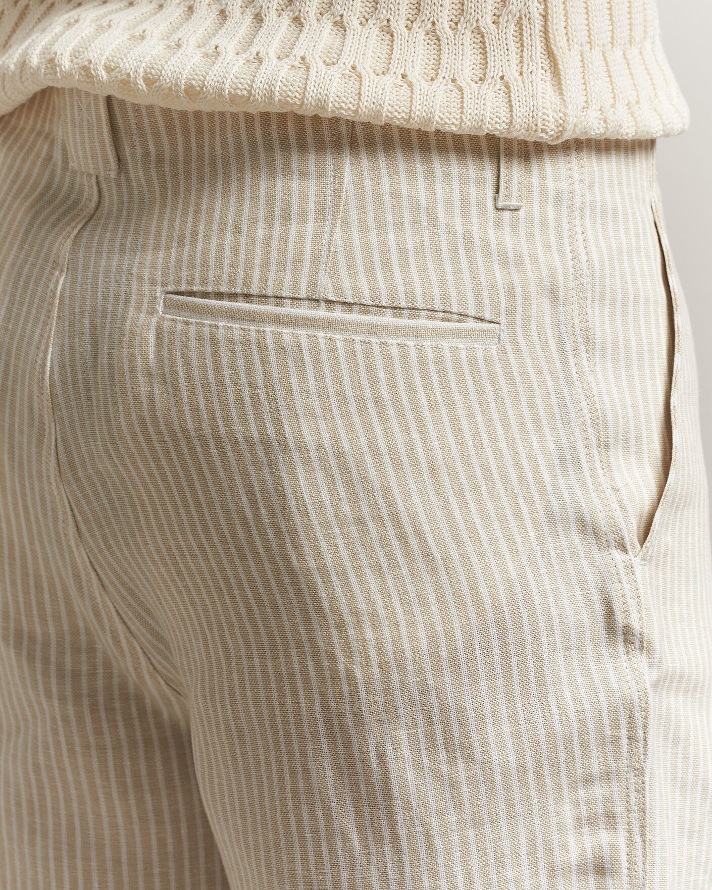 Homme | Chemises | Peregrine | Windsor Linen Shorts Beige Stripe