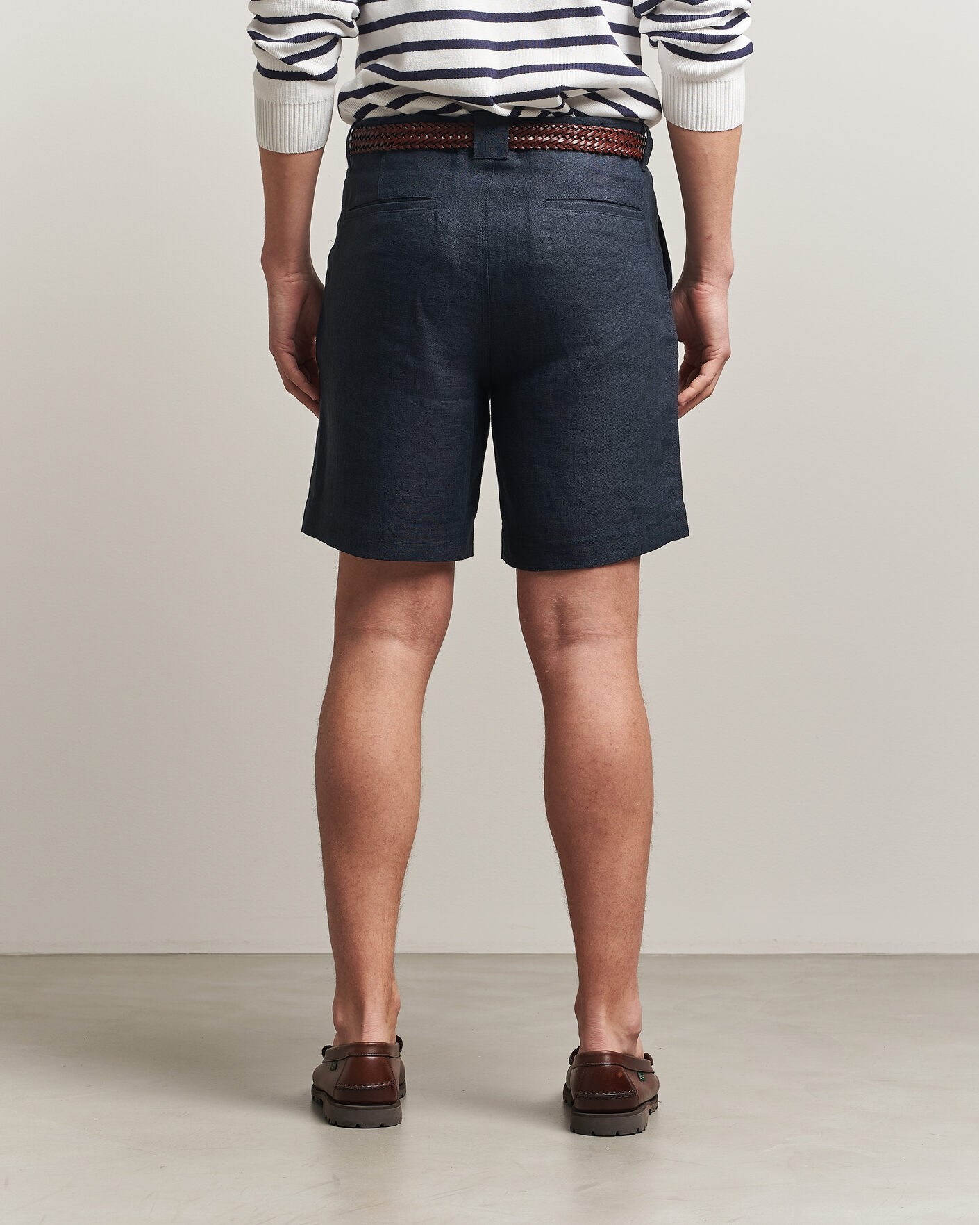 Homme | Shorts | Peregrine | Windsor Linen Shorts Navy Stripe