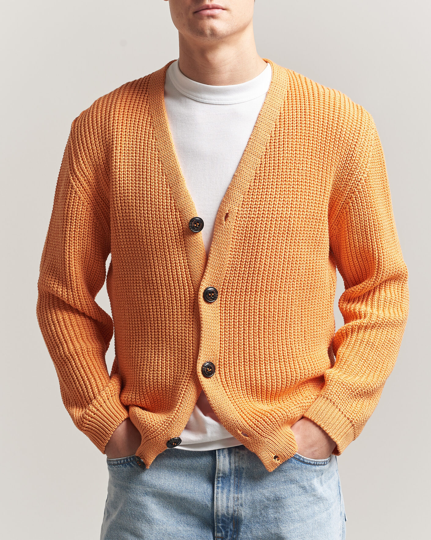 Homme | Pulls Et Tricots | Peregrine | River Cotton Cardigan Apricot