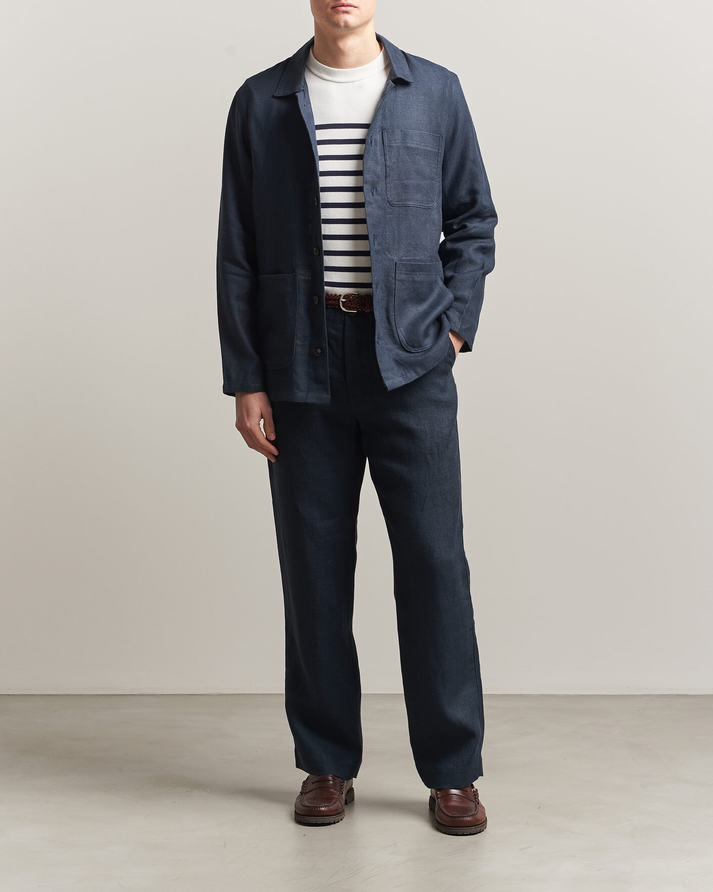 Homme | Pantalons | Peregrine | Windsor Linen Trousers Navy