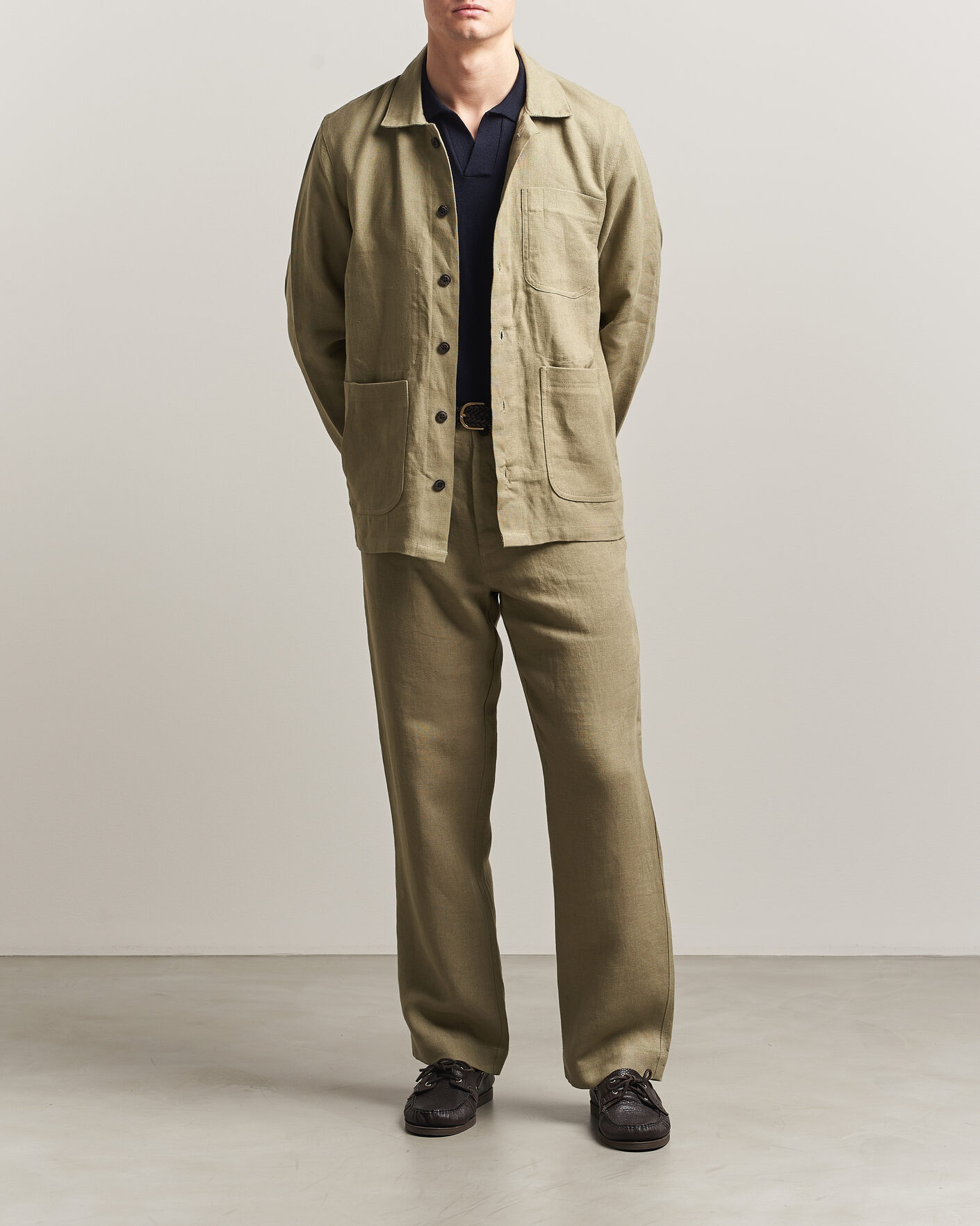 Homme | Pantalons | Peregrine | Windsor Linen Trousers Sage